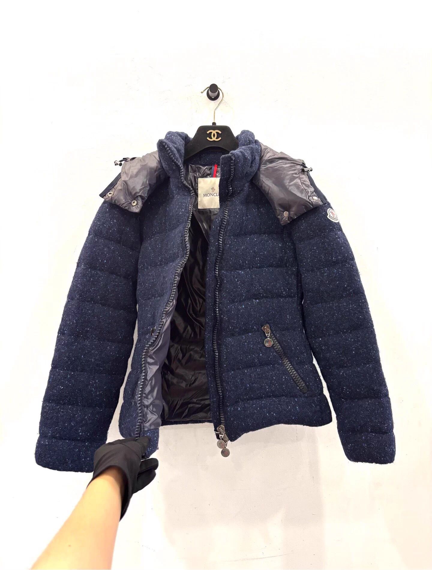 Moncler Moncler Astere Women's Navy Snowflake Down Jacket Size S / US 4 / IT 40 - 3 Thumbnail