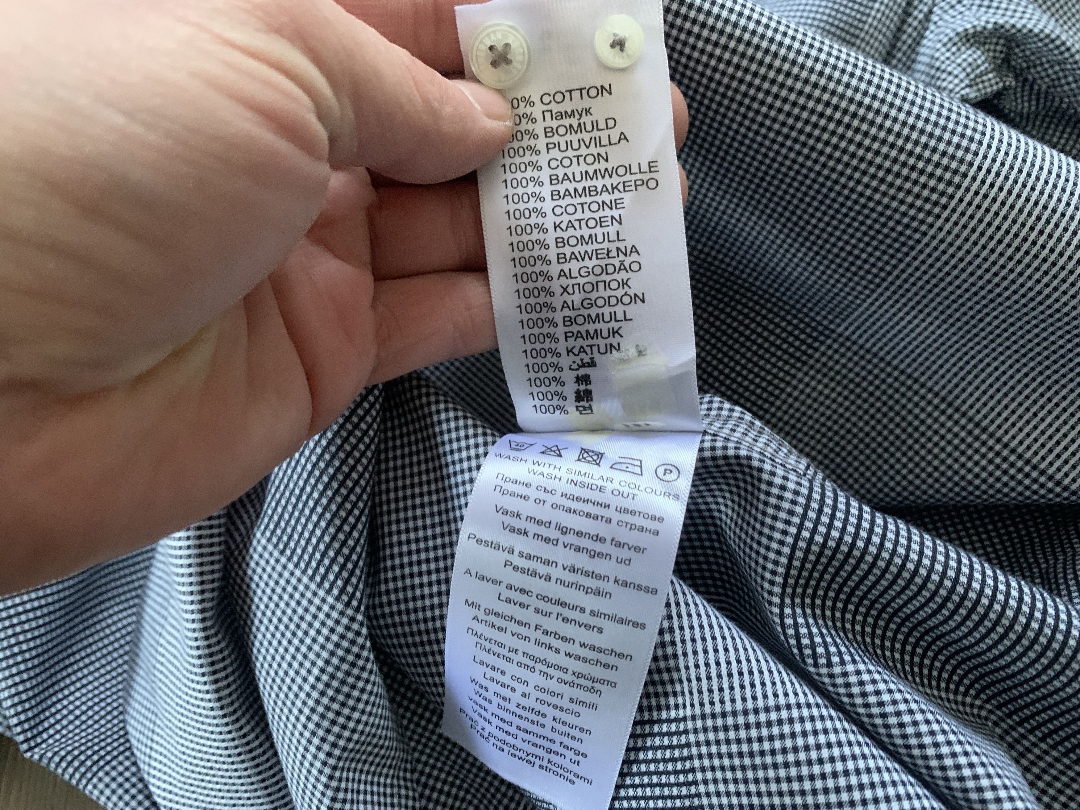 Ben Sherman Ben Sherman Micro Plaid Grey Cotton Button Down Size US M / EU 48-50 / 2 - 9 Thumbnail
