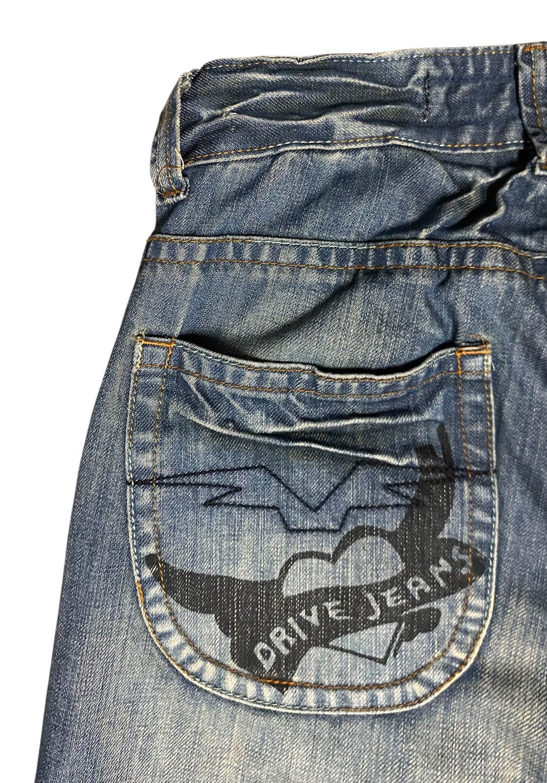 If Six Was Nine Rare Design Vintage Japanese Brand Drive Flared Jeans 2000s Size US 27 - 7 Thumbnail