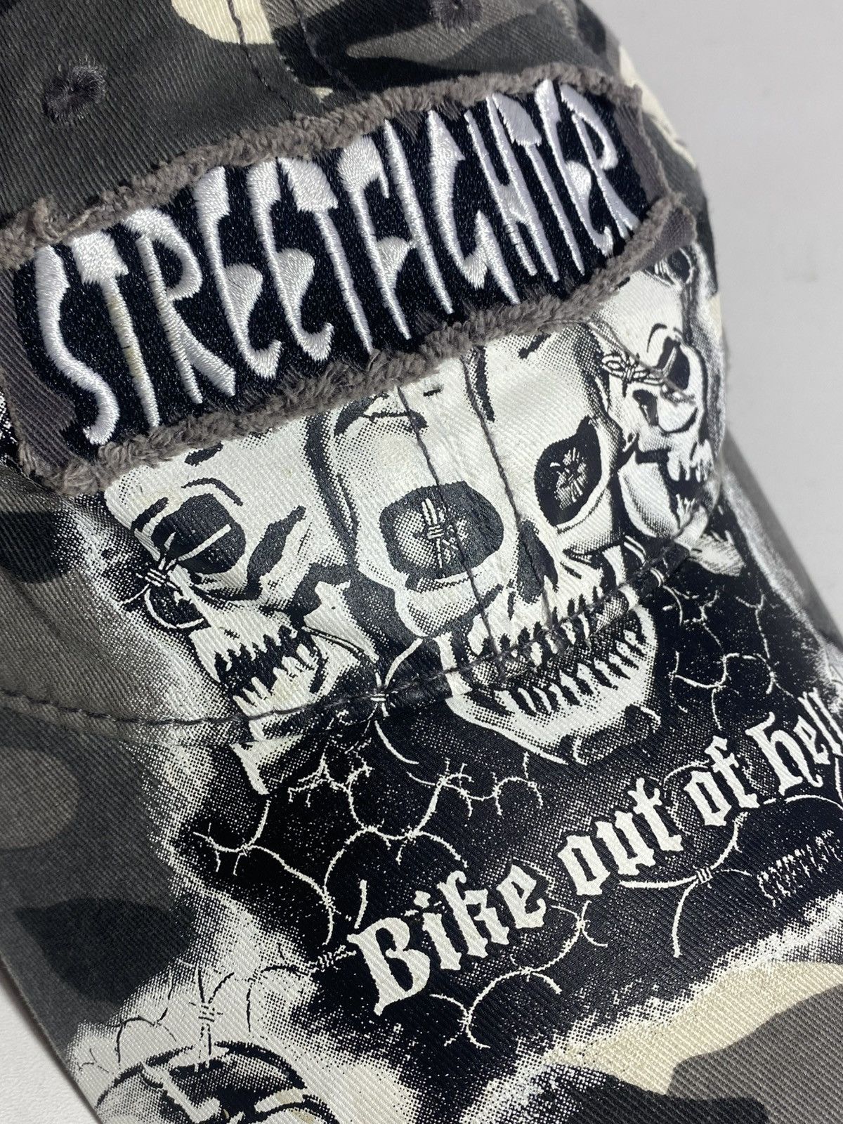 Hysteric Glamour Street Fighter Camo Skull Distressed Cap Harley Davidson Size ONE SIZE - 5 Thumbnail