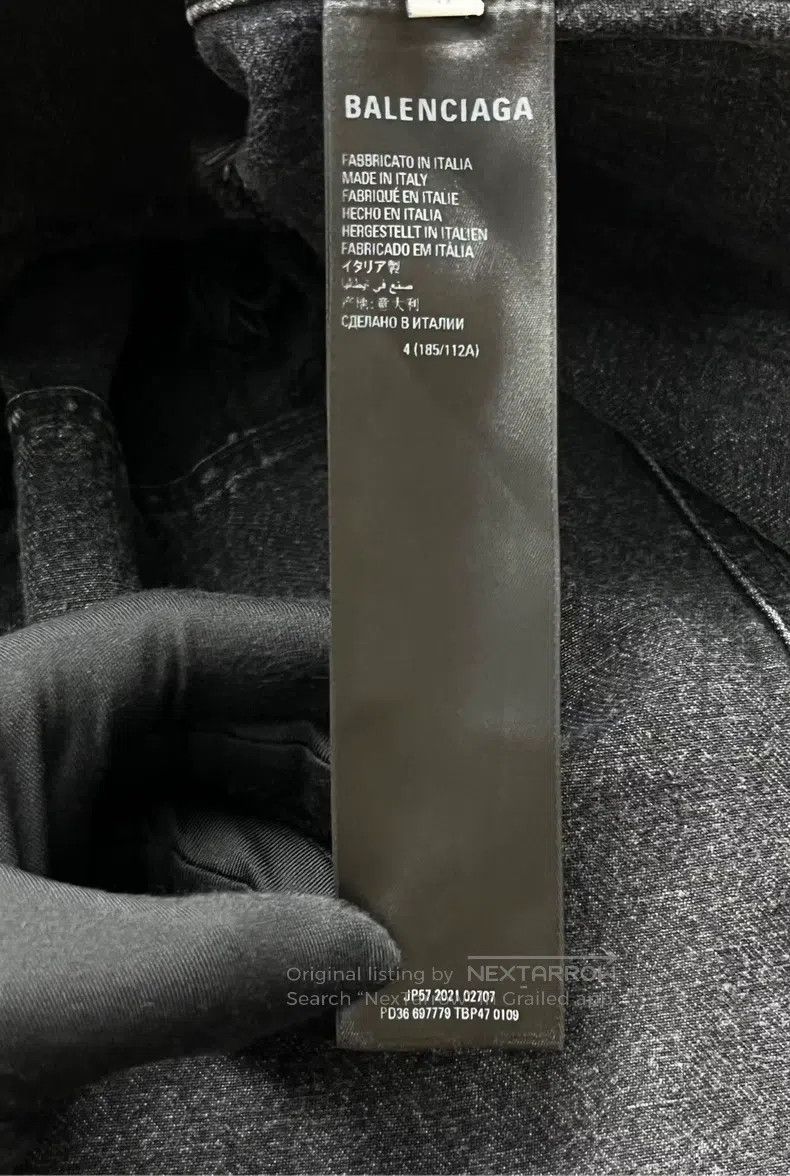 Balenciaga Balenciaga Washed Destroyed Black Grey Double Layered Fray Size US XL / EU 56 / 4 - 4 Thumbnail