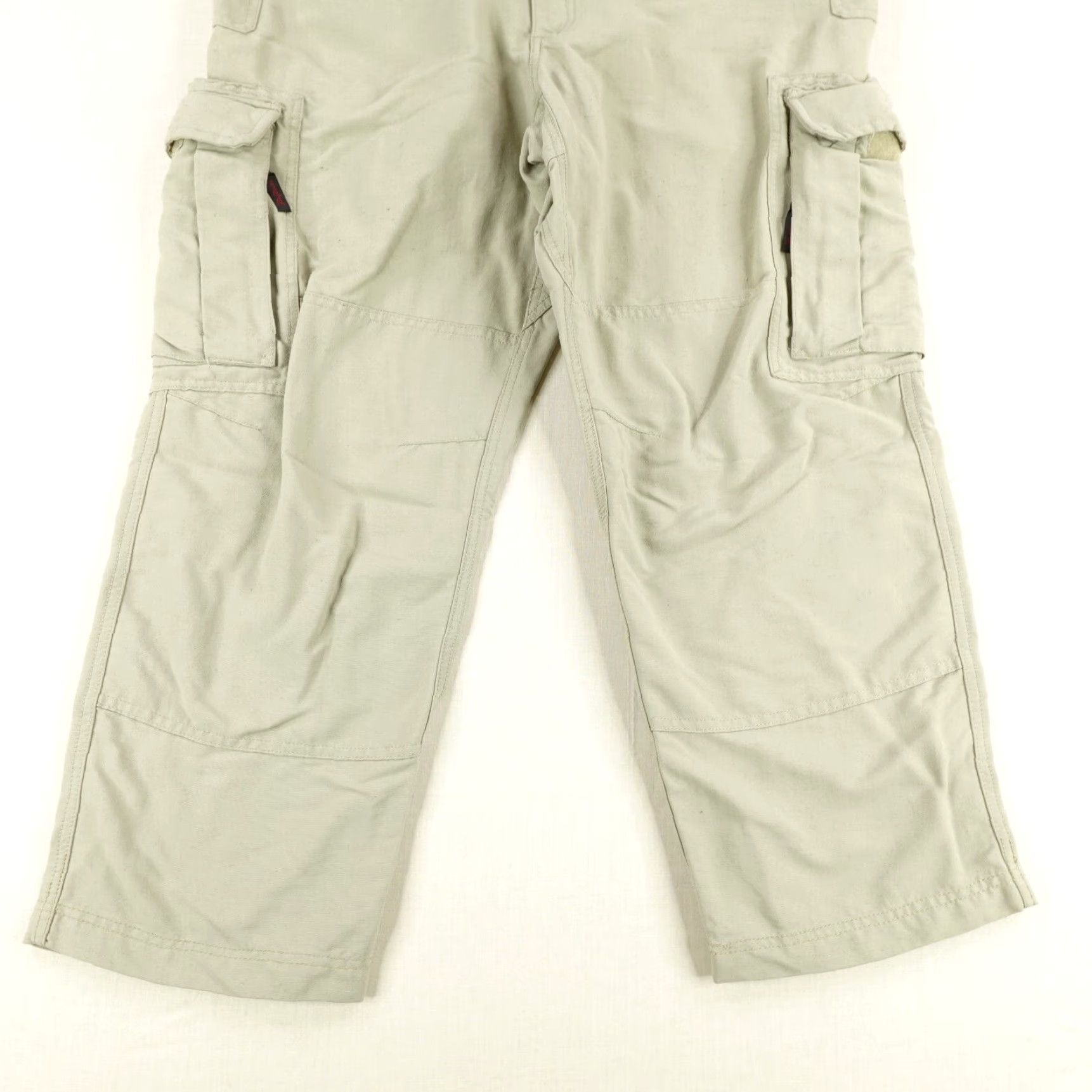 Rails VINTAGE Rail Riders Pants Mens Large Khaki Cargo Wide-Leg Outdoor Utility 26in Inseam Beige Navy Brand Mens Size US 32 / EU 48 - 3 Thumbnail