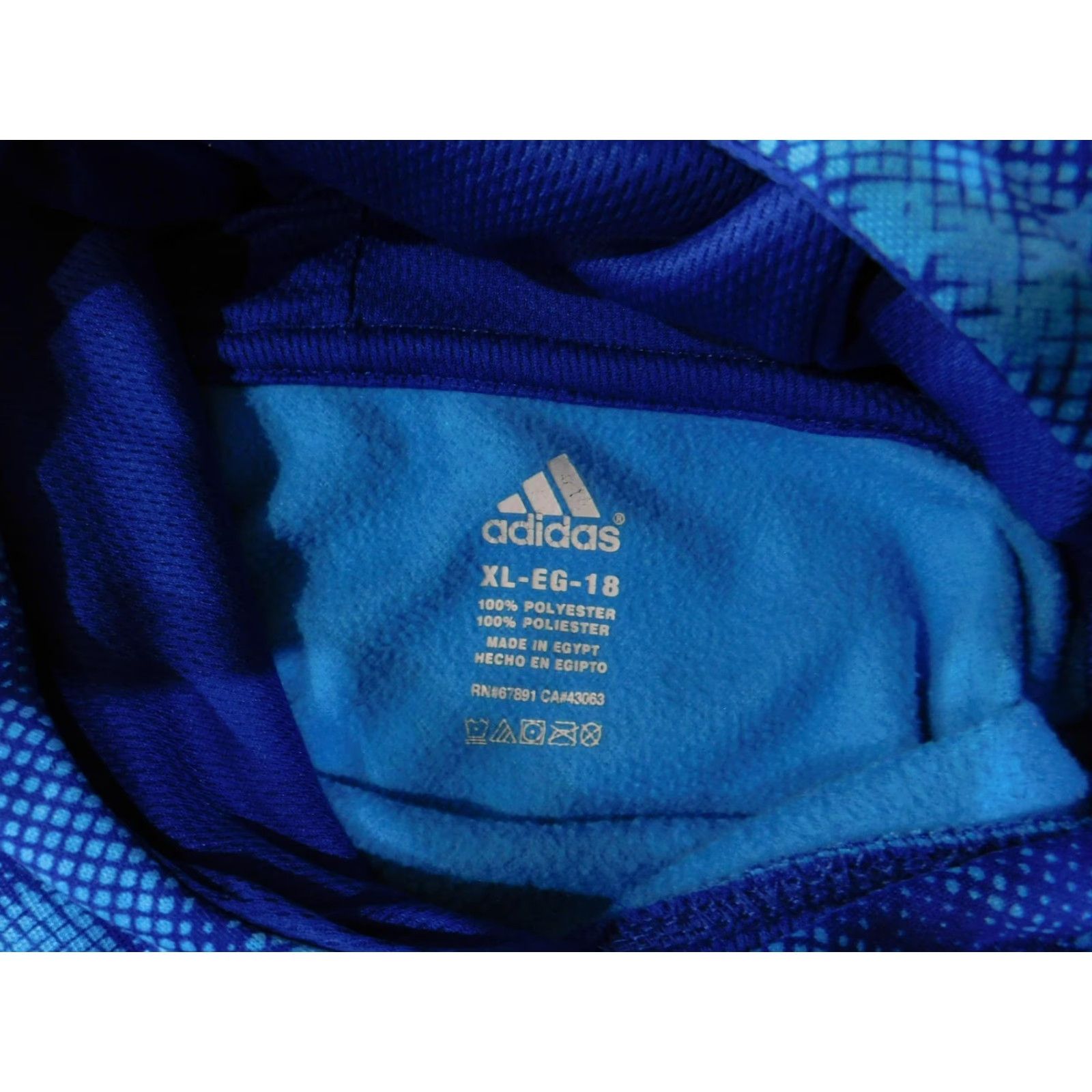 Adidas Adidas Hoodie Mens XL Blue Black Snake Print Pullover Athletic Logo Spell Out Size US XL / EU 56 / 4 - 6 Thumbnail