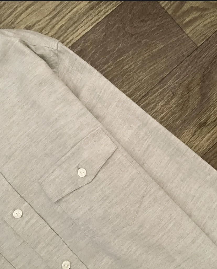Banana Republic Mens Shirt BANANA REPUBLIC Cotton Misty Grey Long Sleeve Size US M / EU 48-50 / 2 - 6 Thumbnail