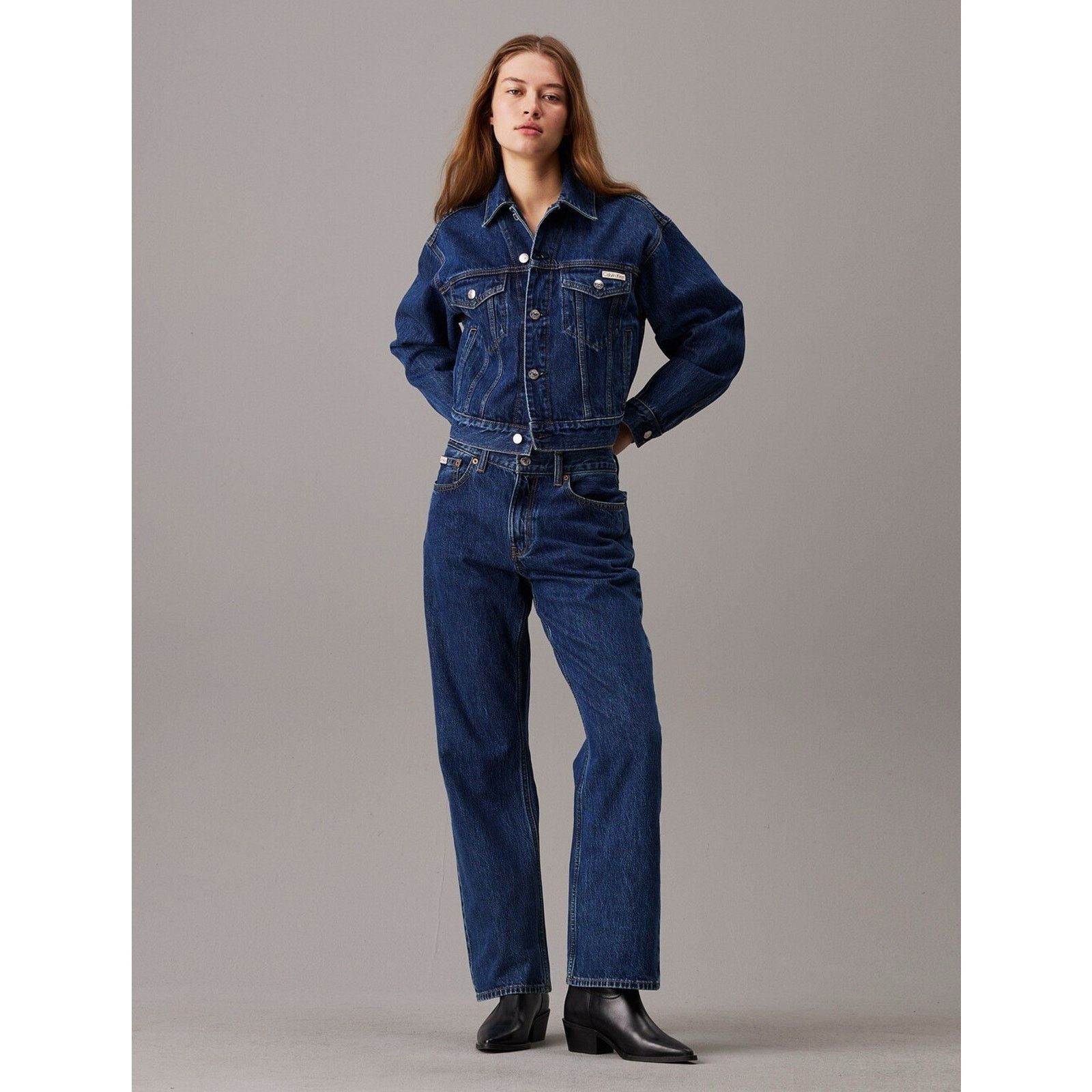 Calvin Klein NWT Calvin Klein Women Signature 90s Straight Jeans W25 Blue Size 25" / US 0 / IT 36 - 6 Thumbnail