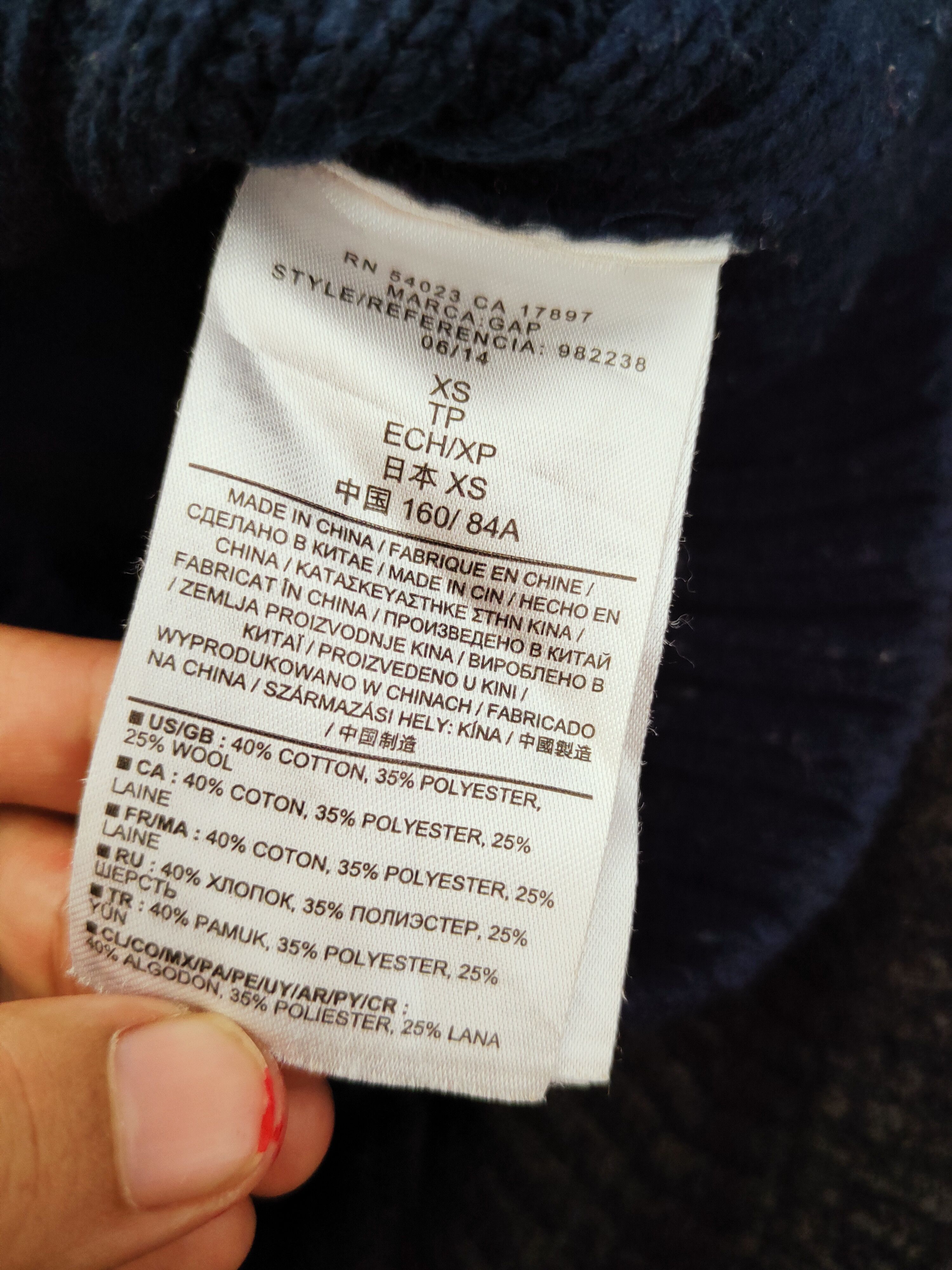 Gap × Vintage Gap Navy Knitwear Crop Tops#W249 Size XS / US 0-2 / IT 36-38 - 12 Thumbnail