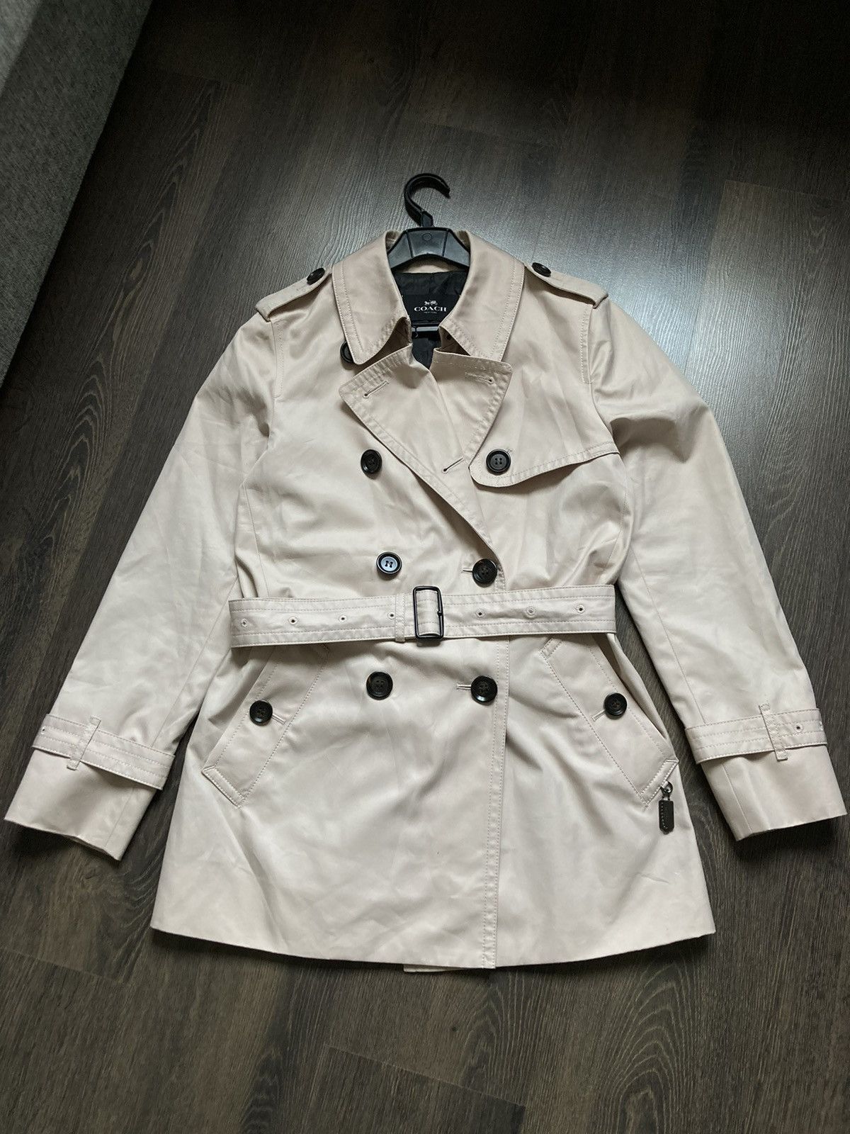 Coach × Designer Coach New York Women Waterproof Beige Trench Coat Belt S Size S / US 4 / IT 40 - 1 Thumbnail