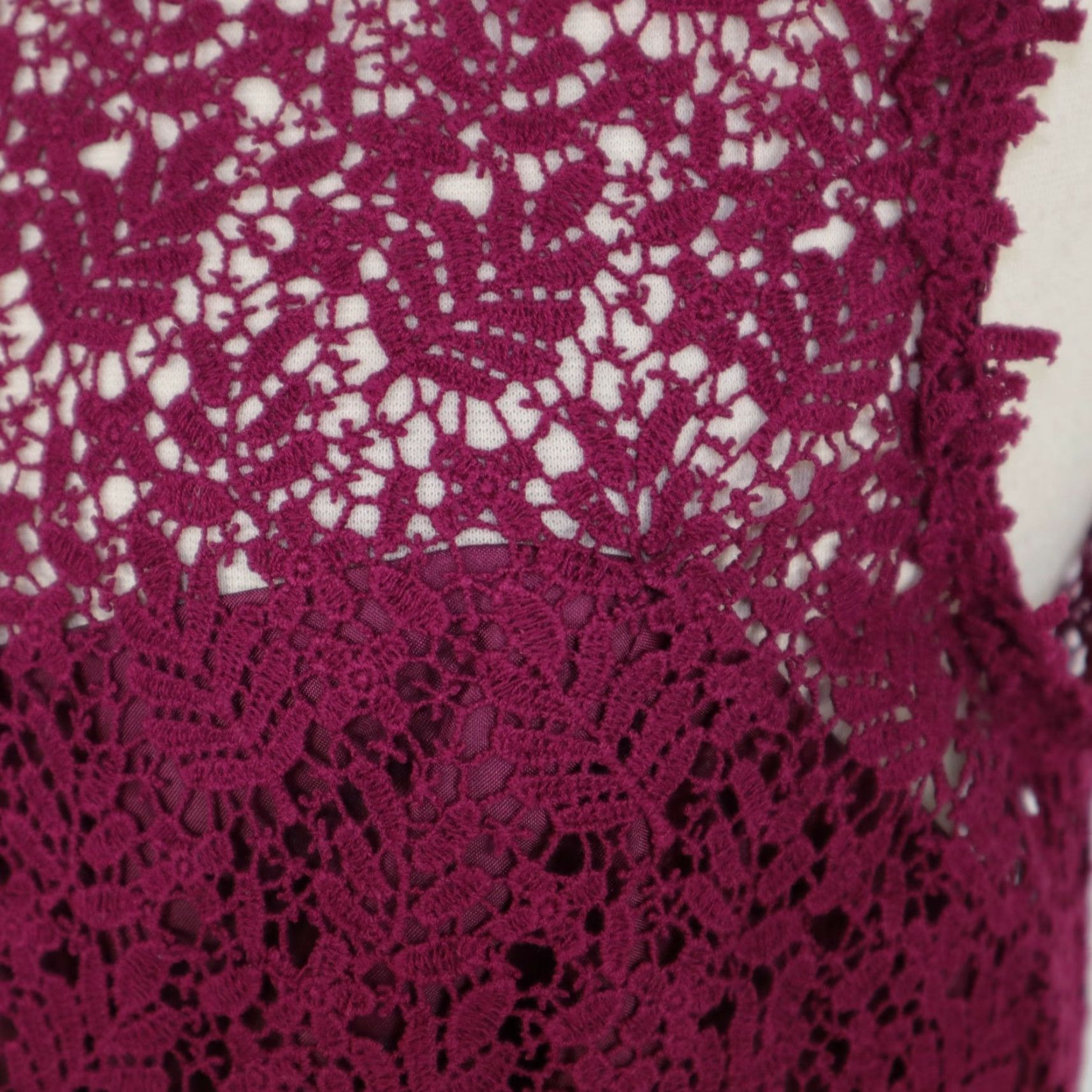 Jill Stuart Sheath Dress Lace Womens 6 Dark Cherry Red Burgundy Cocktail Midi  Dresses