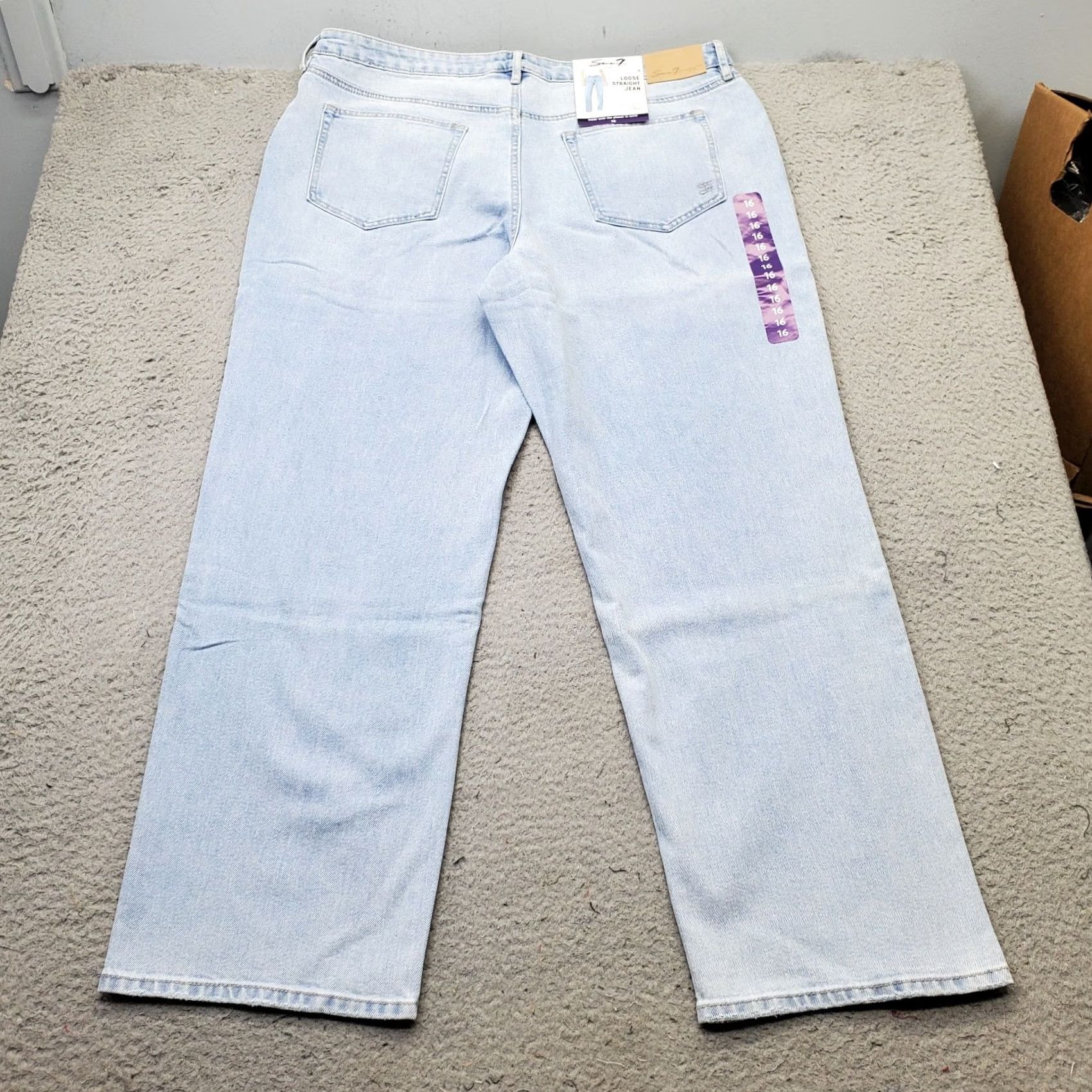 Vintage Seven7 Jeans Womens Size 16 Blue Denim Premium Light Wash Straight Leg MY10341DE Jeans Size 38" / US 16 / IT 52 - 2 Thumbnail