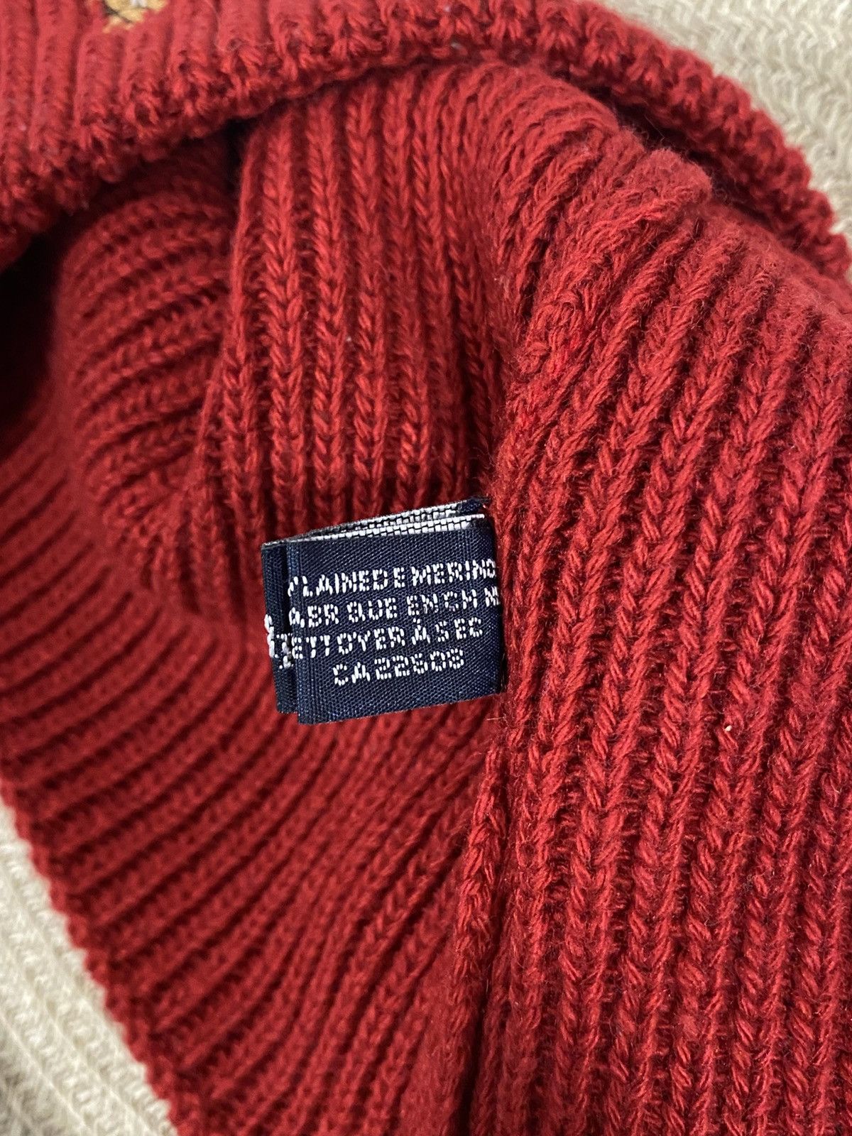 Polo Ralph Lauren Polo Ralph Lauren Red Merino Wool Beanie Hat Size ONE SIZE - 5 Thumbnail