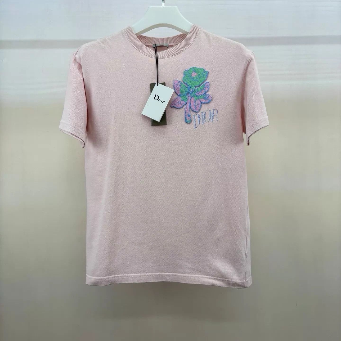 Dior Dior new pink floral embroidery short-sleeve M Size M / US 6-8 / IT 42-44 - 1 Thumbnail