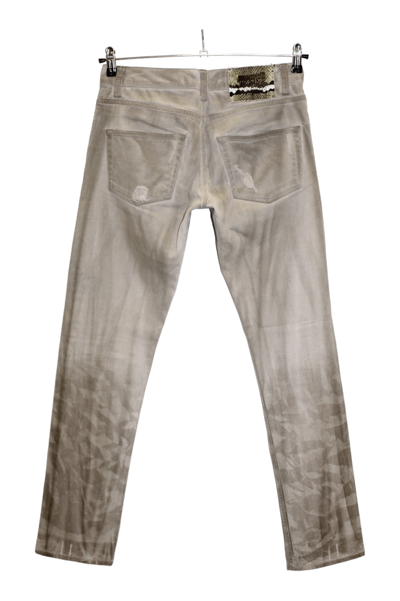 Just Cavalli Just Cavalli Rips Repair Distressed Coated Denim Slim Pants Size US 30 / EU 46 - 2 Thumbnail