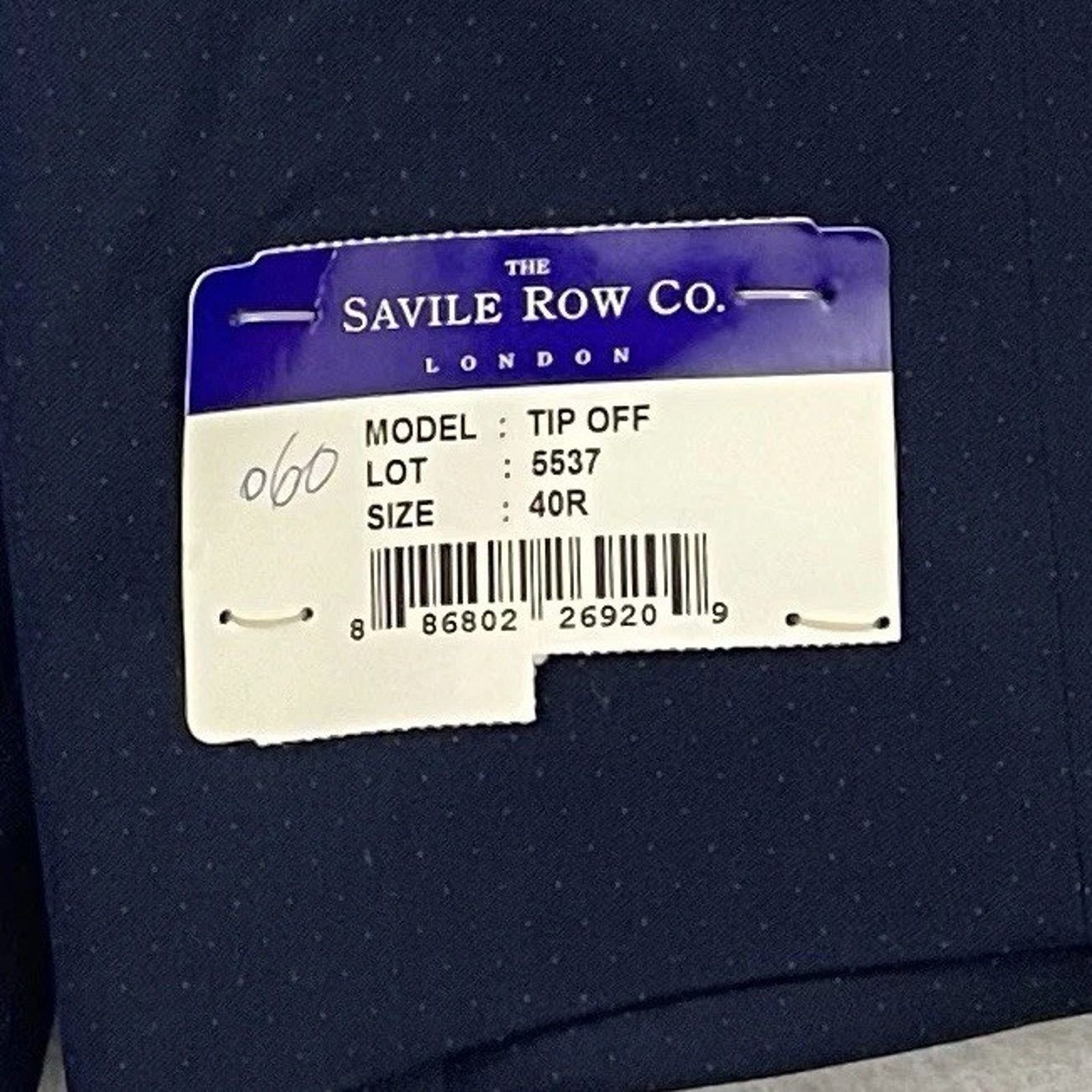 Savile Row Savile Row Co Blazer Mens 40R Blue Slim Fit Stretch 2 Button Size 40R - 2 Thumbnail