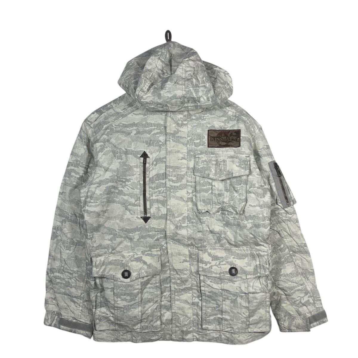 Vintage Kissmark Snowboard Ski Jacket Grey Camo Hooded Technical Size US S / EU 44-46 / 1 - 1 Thumbnail