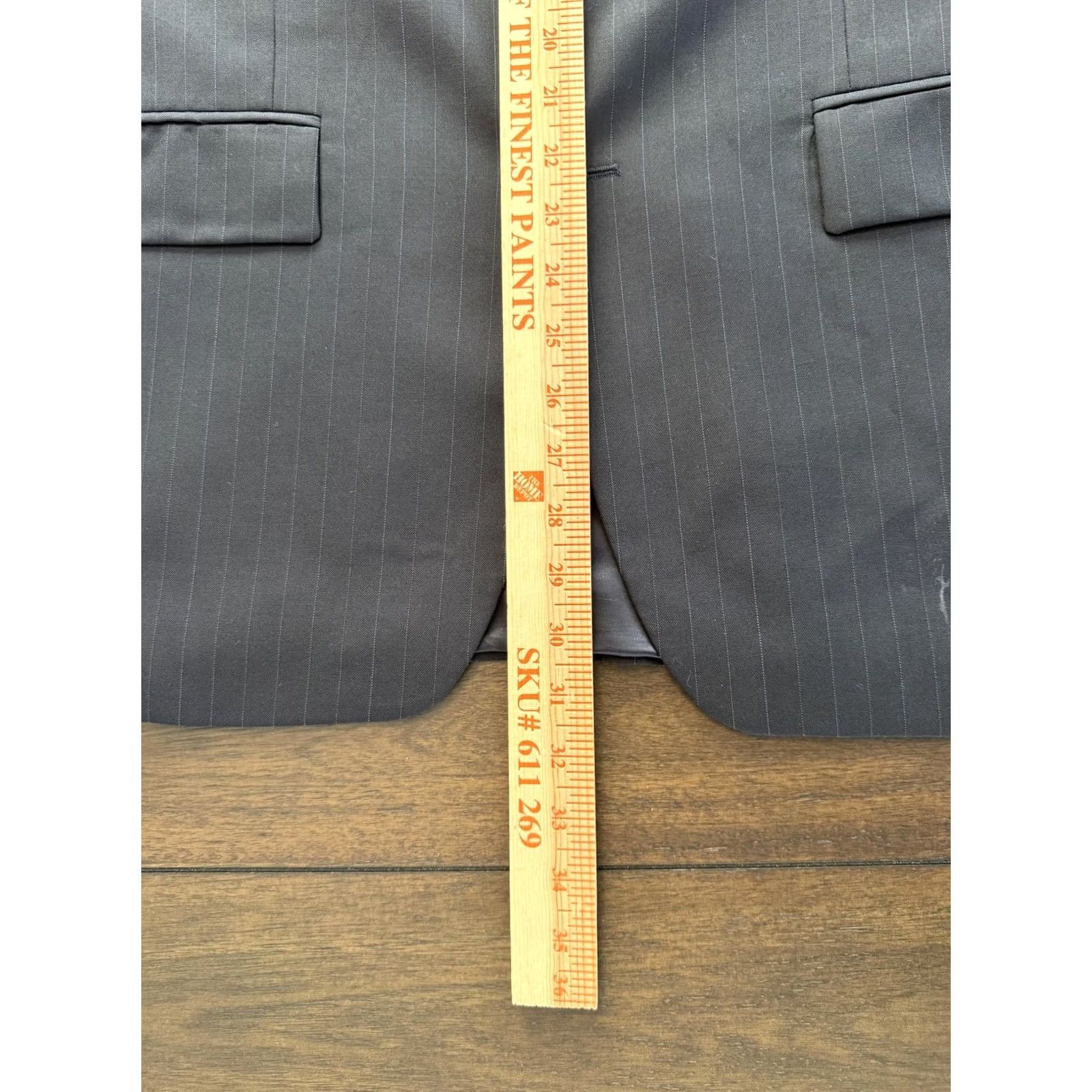 Ralph Lauren Ralph Lauren Mens 46R Charcoal Pinstripe Wool Cashmere Sport Coat Blazer Size 46R - 4 Thumbnail