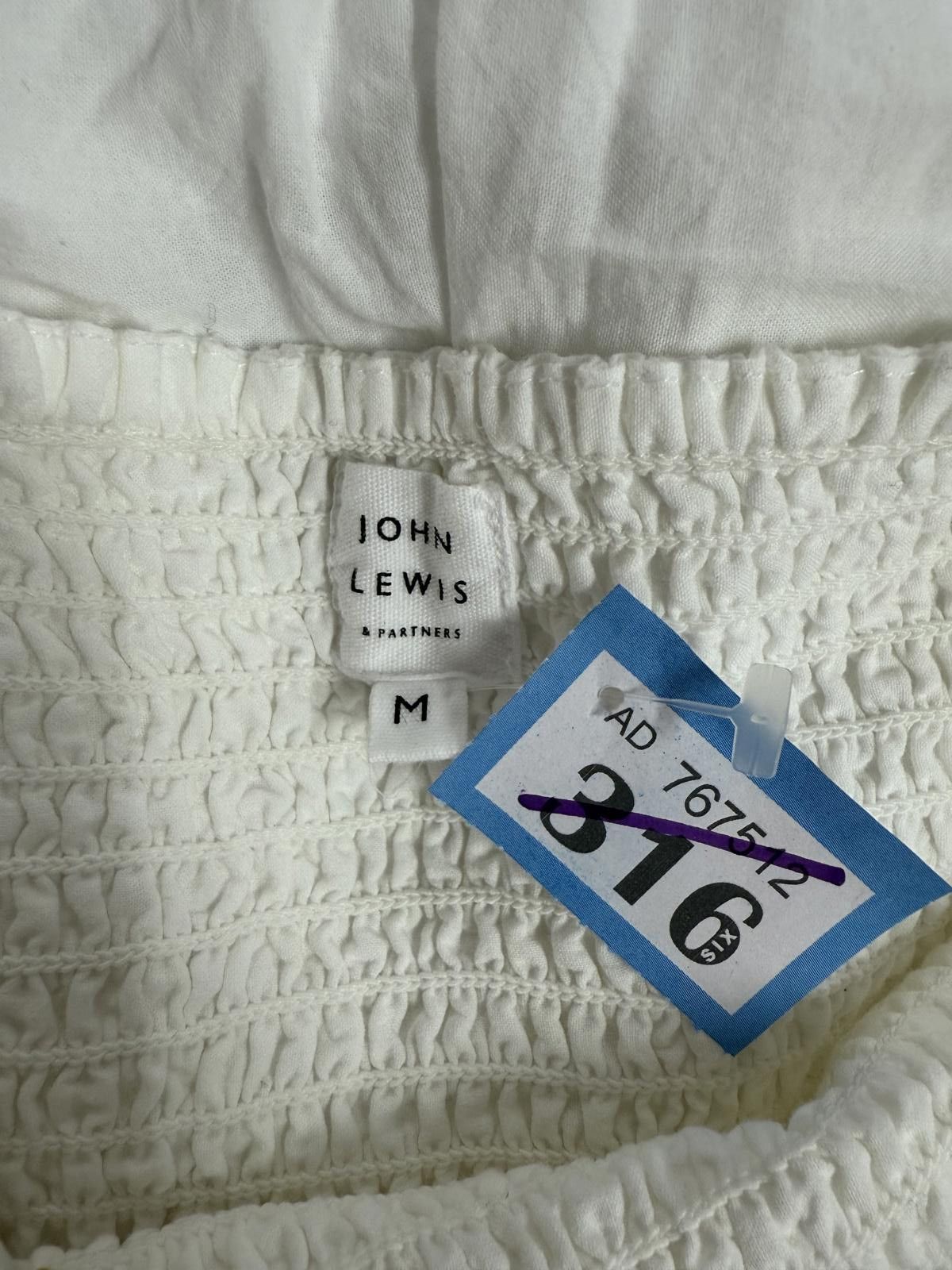 Other John Lewis White Smocked Bodice Maxi Dress Size M Size M / US 6-8 / IT 42-44 - 2 Thumbnail