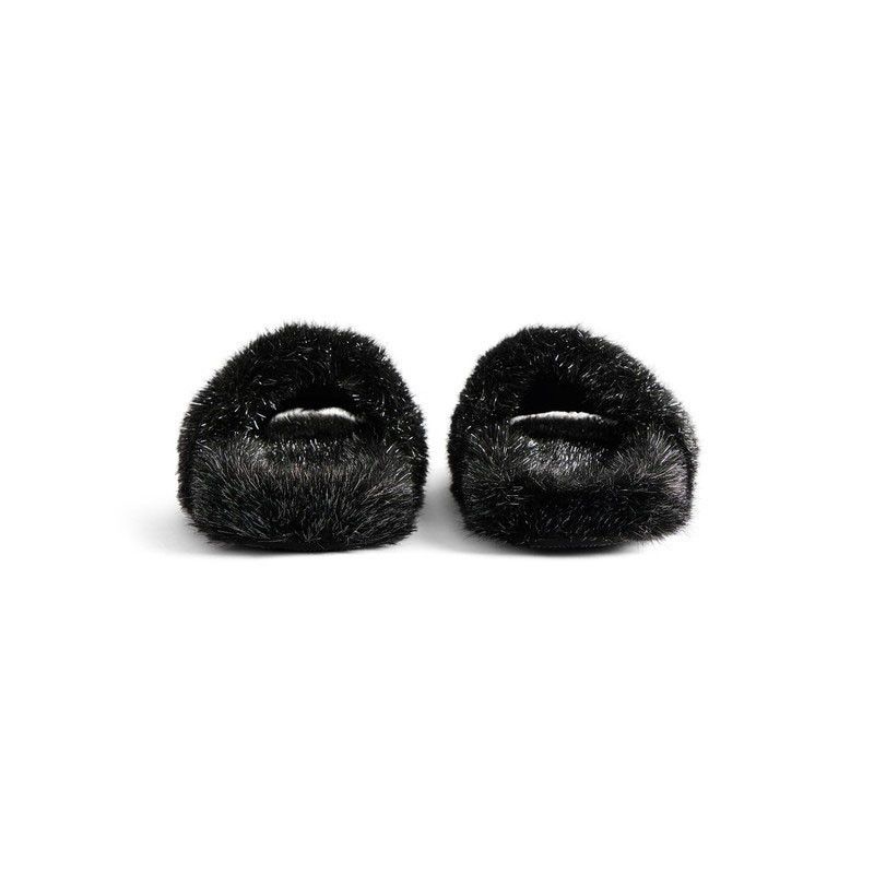 Balenciaga o1w1db10625 Furry Slide Sandals in Black Size US 9 / IT 39 - 5 Thumbnail