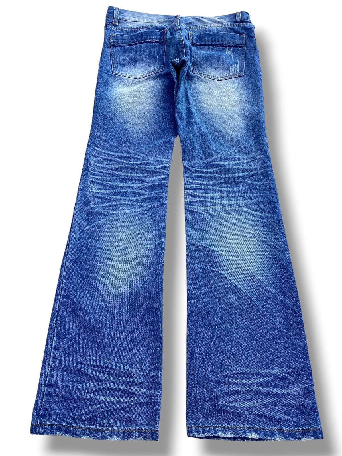 Japanese Brand Indecent Brand Faded Wash Whiskers Style Bootcut Jeans Size US 30 / EU 46 - 3 Thumbnail