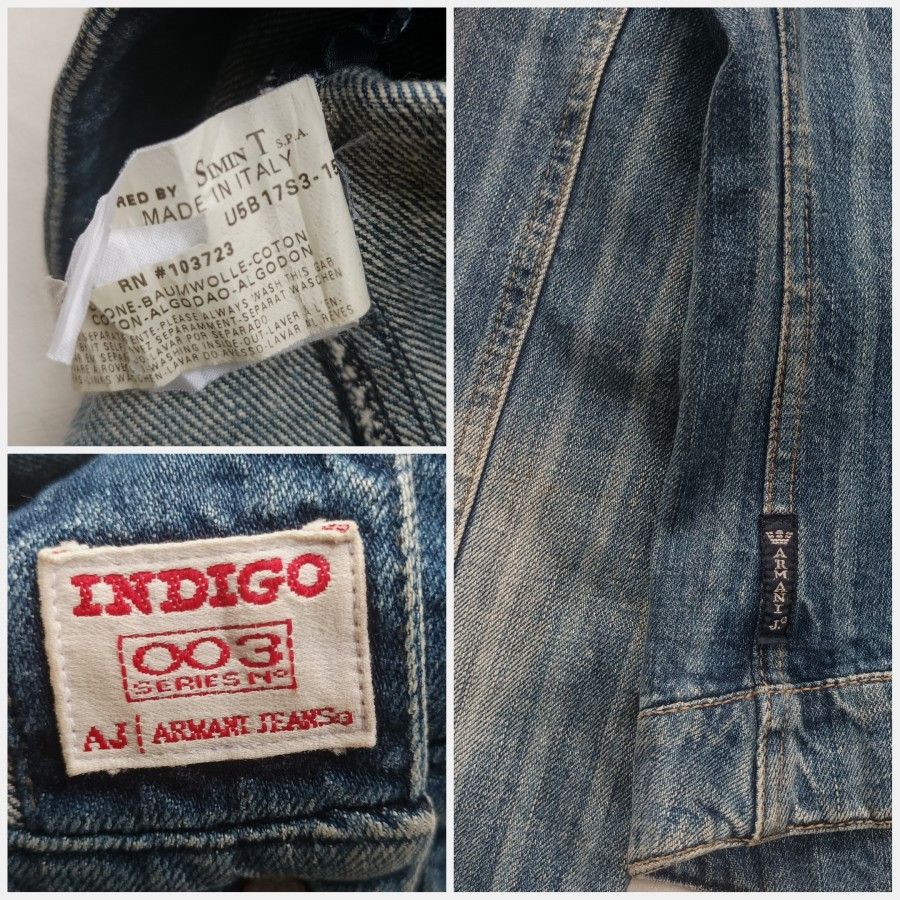 Armani × Giorgio Armani Armani Jeans trucker jacket indigo series made in italy Size S / US 4 / IT 40 - 5 Thumbnail