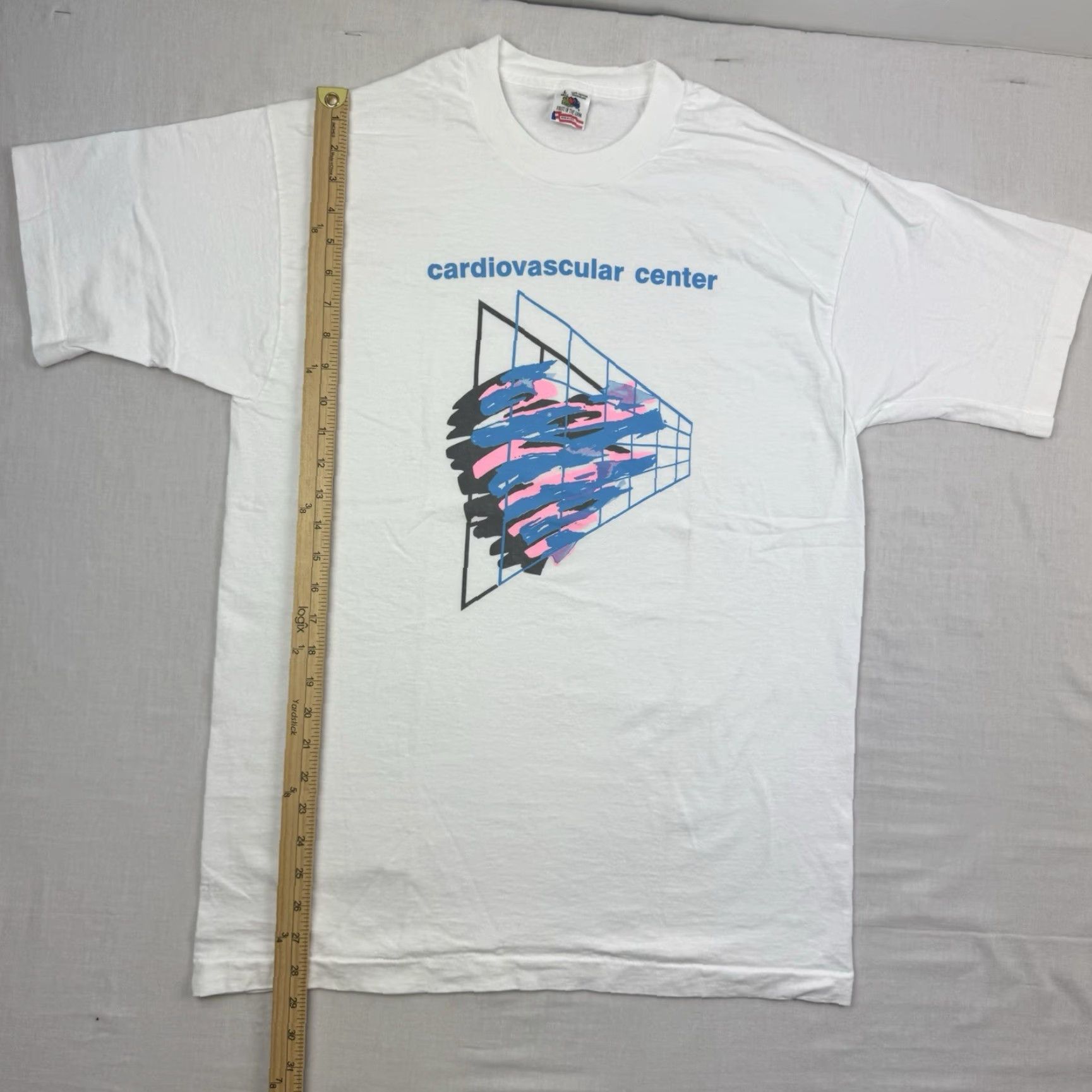 Fruit Of The Loom VINTAGE Fruit of the Loom T-Shirt Adult Large White Medical Heart 90s Mens Size US L / EU 52-54 / 3 - 5 Thumbnail
