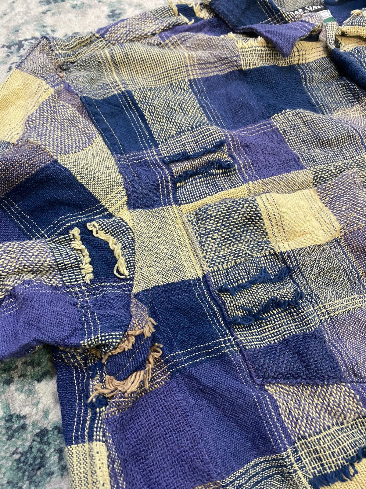 Sugar Cane Sugar Cane Sashiko Boro Patchwork Pocket Shirt Size US M / EU 48-50 / 2 - 17 Thumbnail