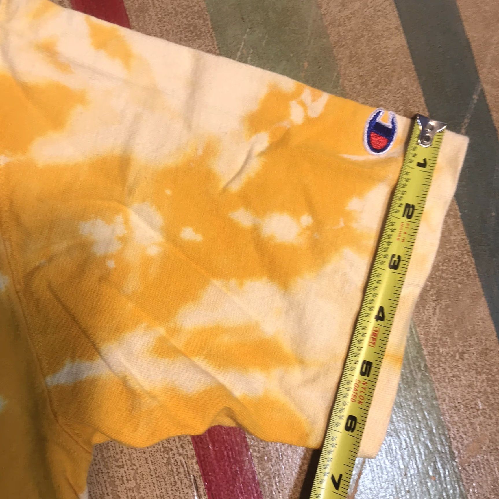 Champion Champion T-Shirt Mens Small Yellow Tie Dye Logo 90s Sports Short Sleeve Crew Neck Vintage No Size US S / EU 44-46 / 1 - 7 Thumbnail