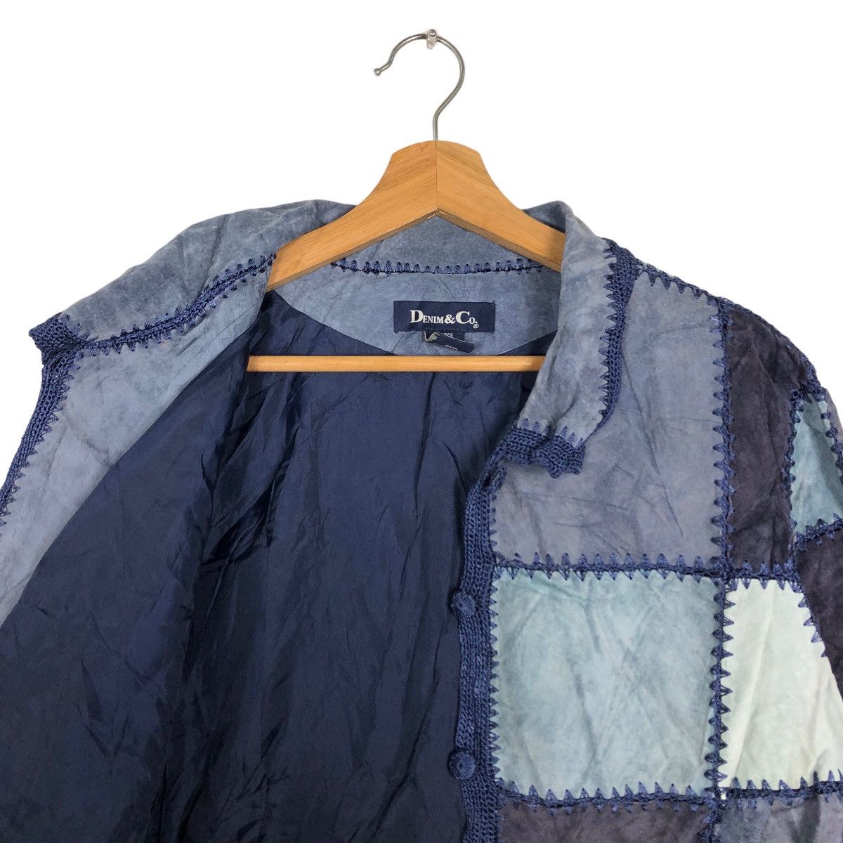Denim & Co. 🔥90’s Vintage Patch Work Genuine Leather Jacket Denim & Co. Size US L / EU 52-54 / 3 - 10 Thumbnail