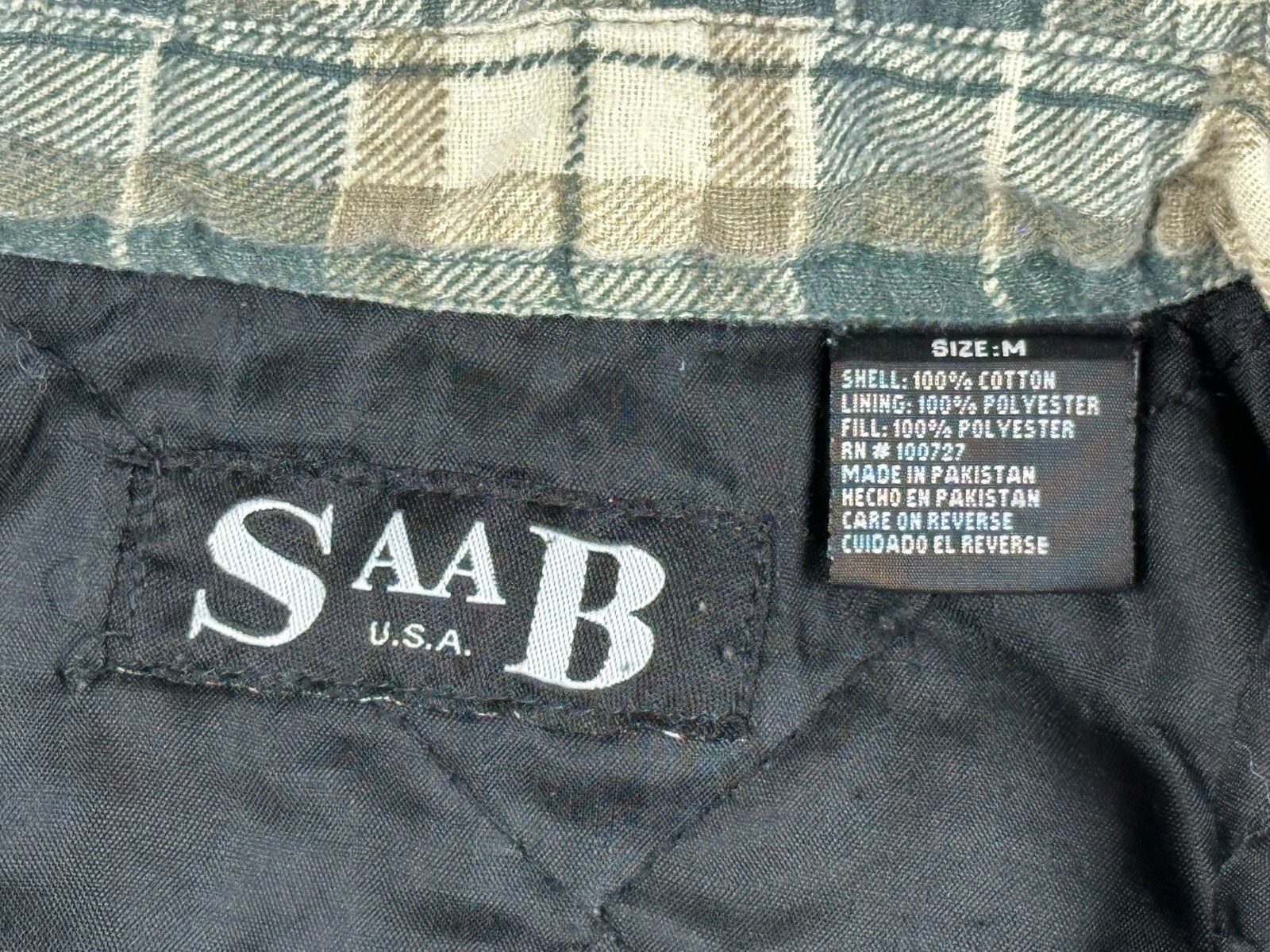 Boris Bidjan Saberi Vintage 90s SAAB USA M Green Plaid Quilted Flannel Jacket Size US M / EU 48-50 / 2 - 6 Thumbnail