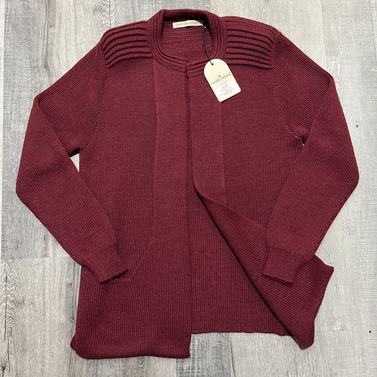 Other Simply Natural Burgandy Alpaca Wool Open Sweater Cardigan Size M / US 6-8 / IT 42-44 - 1 Thumbnail