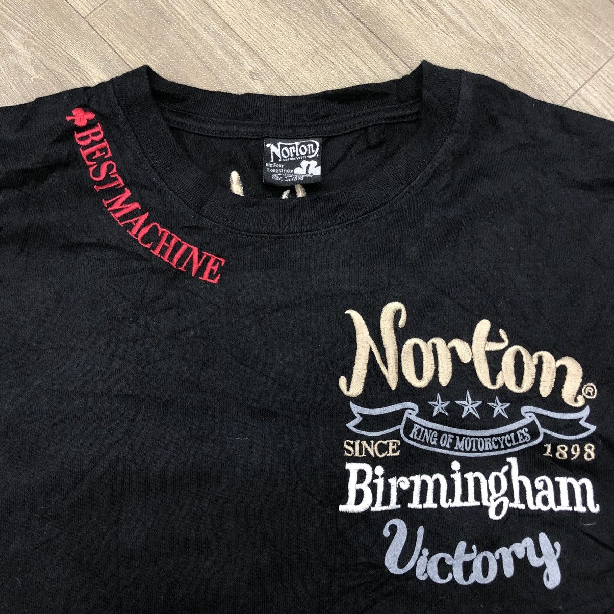 Japanese Brand × Norton 2000s Norton Motorcycle English Ducth Embroidered Tshirt Size US L / EU 52-54 / 3 - 10 Thumbnail