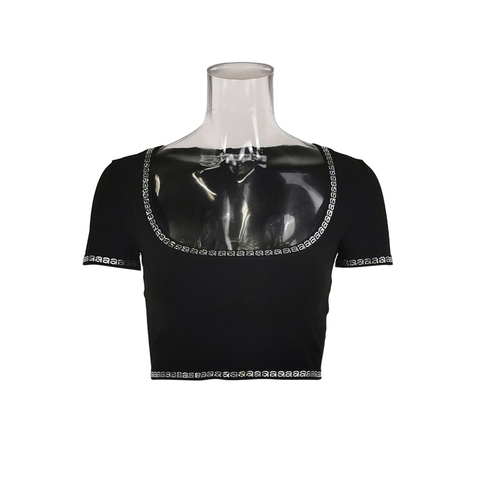 Alexander Wang Alexander Wang Crystal Trim Crop Top XS Size XS / US 0-2 / IT 36-38 - 1 Thumbnail