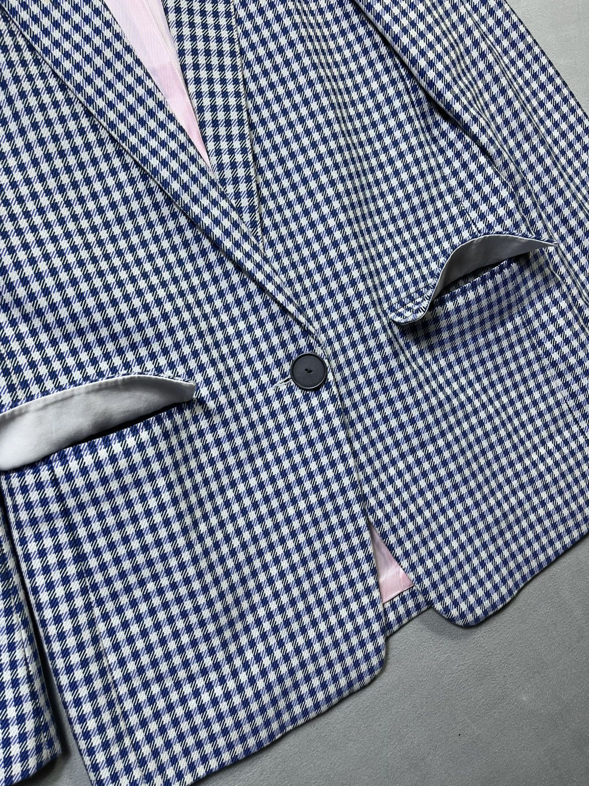 Sandro Sandro Blue Houndstooth Single-Breasted Jacket Size XS / US 0-2 / IT 36-38 - 6 Thumbnail