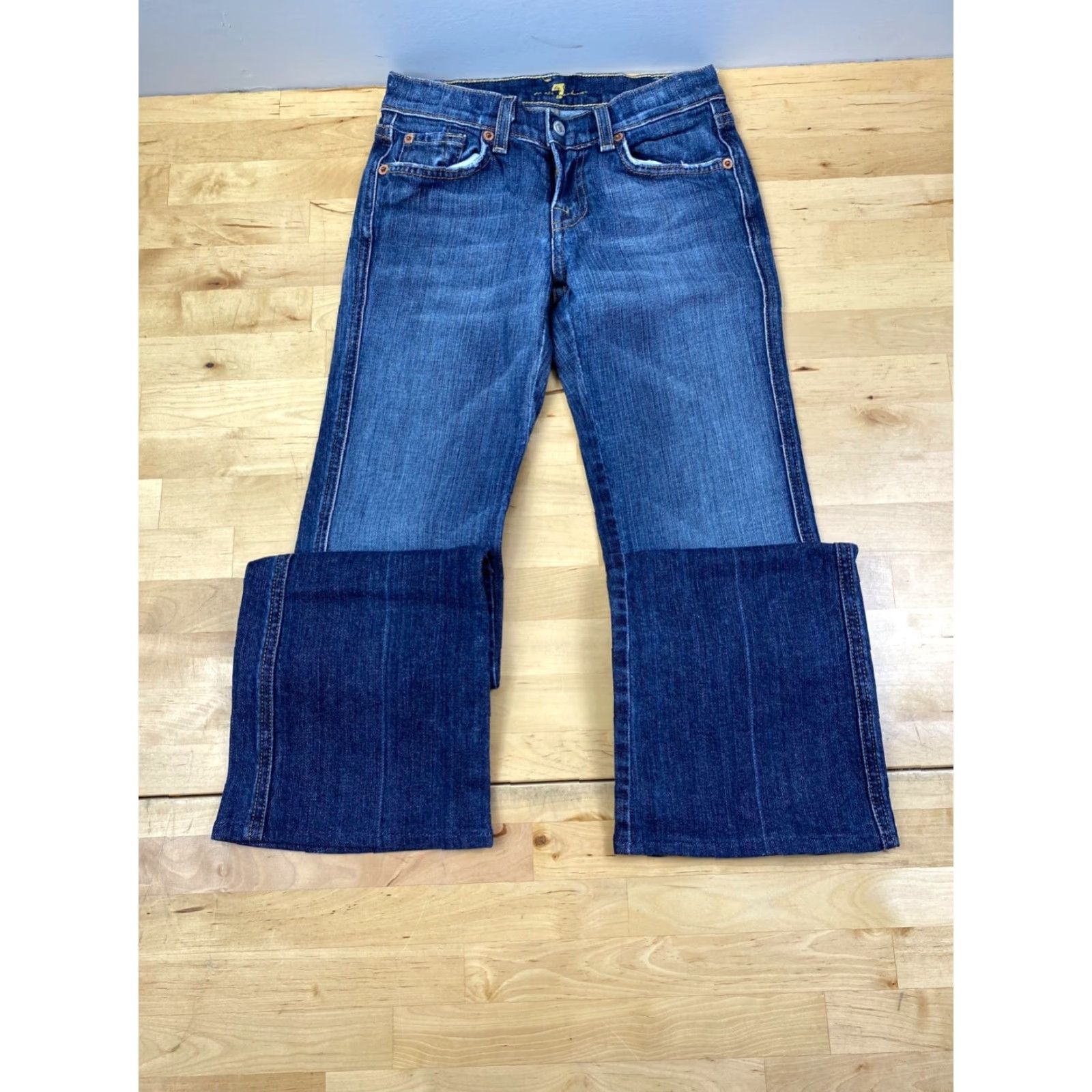 7 For All Mankind VINTAGE 7 for all Mankind Jeans Women 12 Blue Dark Wash A Pocket Bootcut Denim Size 34" / US 12 / IT 48 - 2 Thumbnail