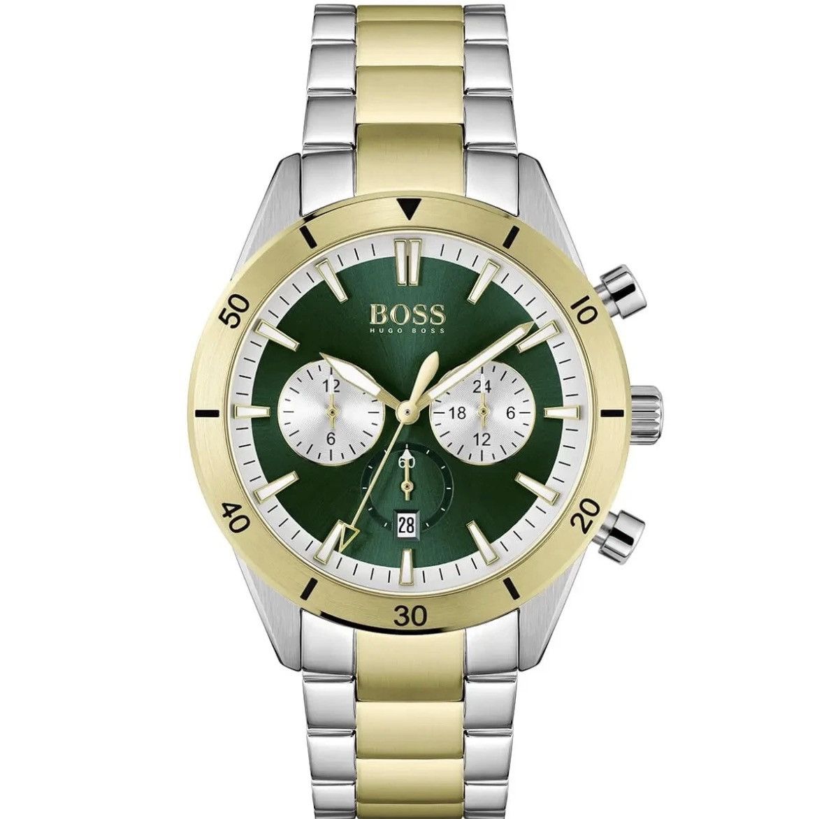 Hugo Boss Hugo Boss 1513872 Santiago Green Dial Two Tone Steel Strap Size ONE SIZE - 2 Thumbnail