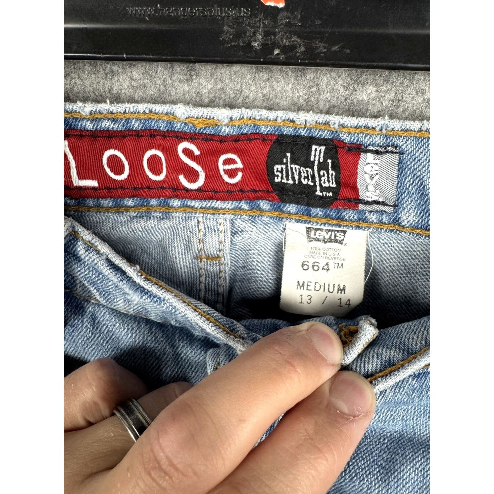Levi's VINTAGE Levis SilverTab Loose Jeans Women Medium 13/14 Blue Baggy 90s Denim Size 32" / US 10 / IT 46 - 5 Thumbnail