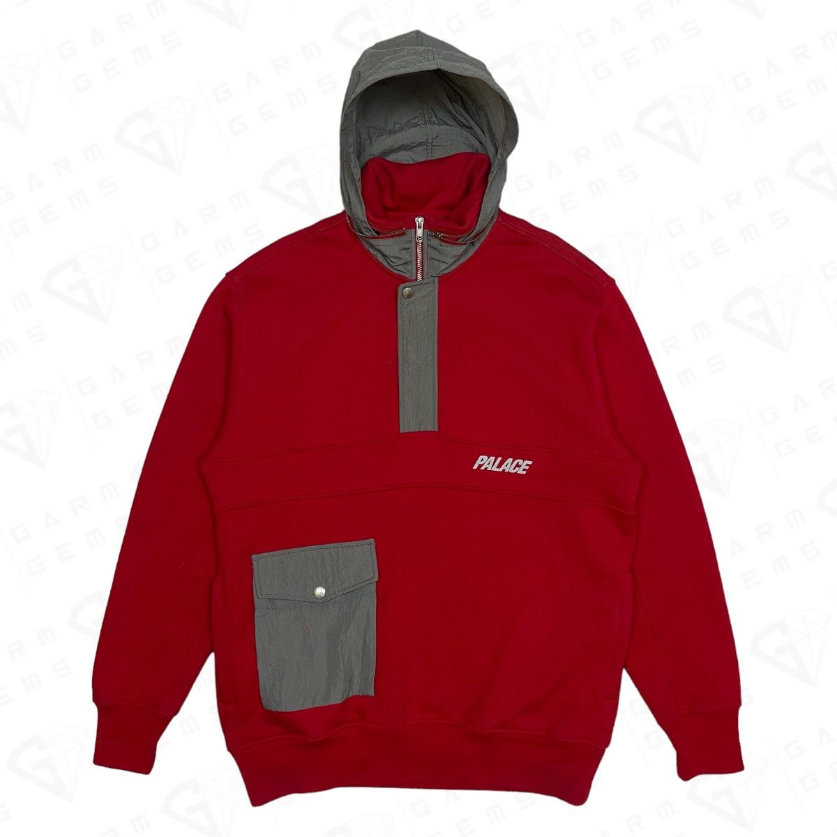 Image of Palace 3Ms Hooded Sweatshirt in Red, Men's (Size Small)