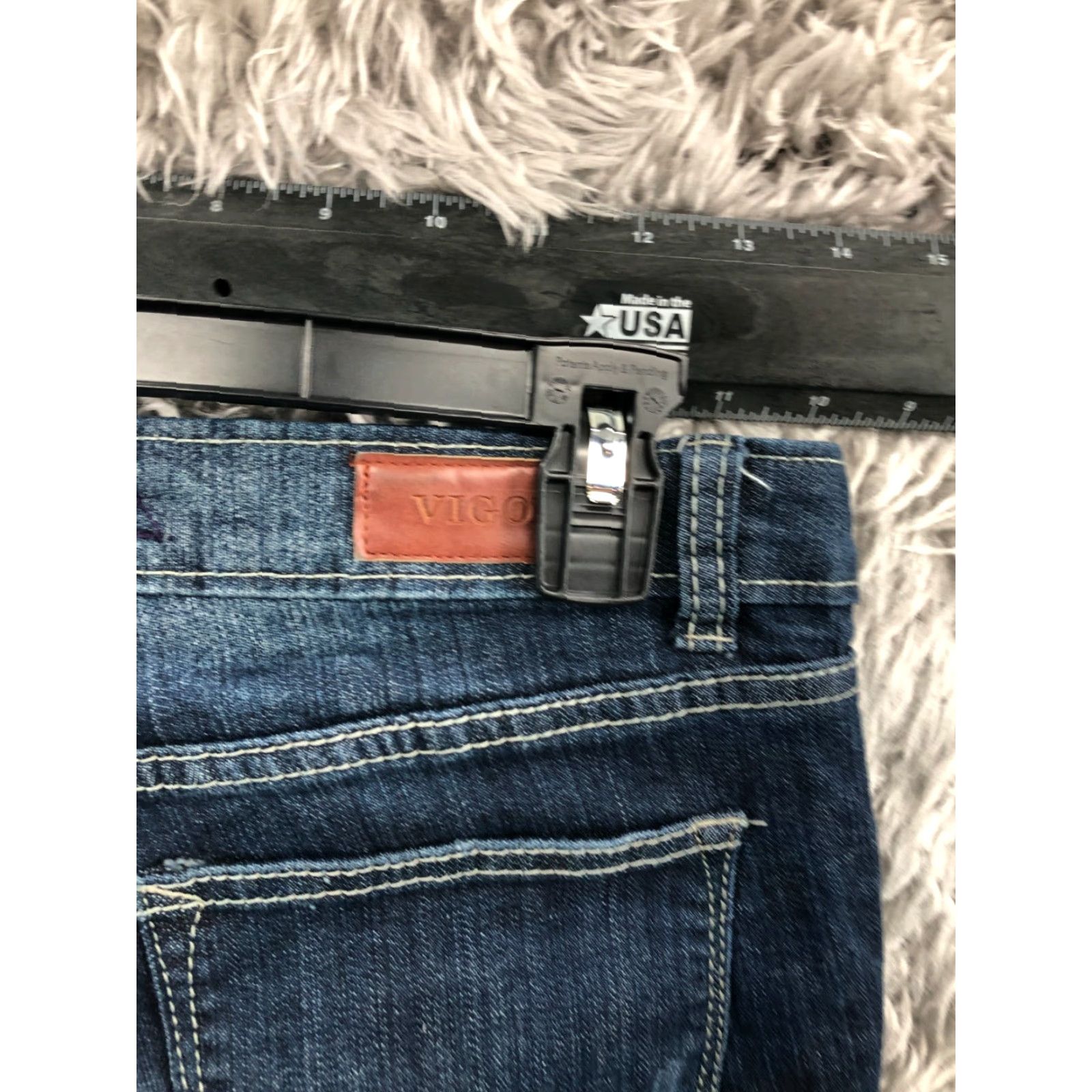 Vintage Vigold Jeans Skinny Womens Juniors Size 11 Blue Medium Wash 5-Pocket Regular Rise Belt Loops Size 32" / US 10 / IT 46 - 6 Thumbnail