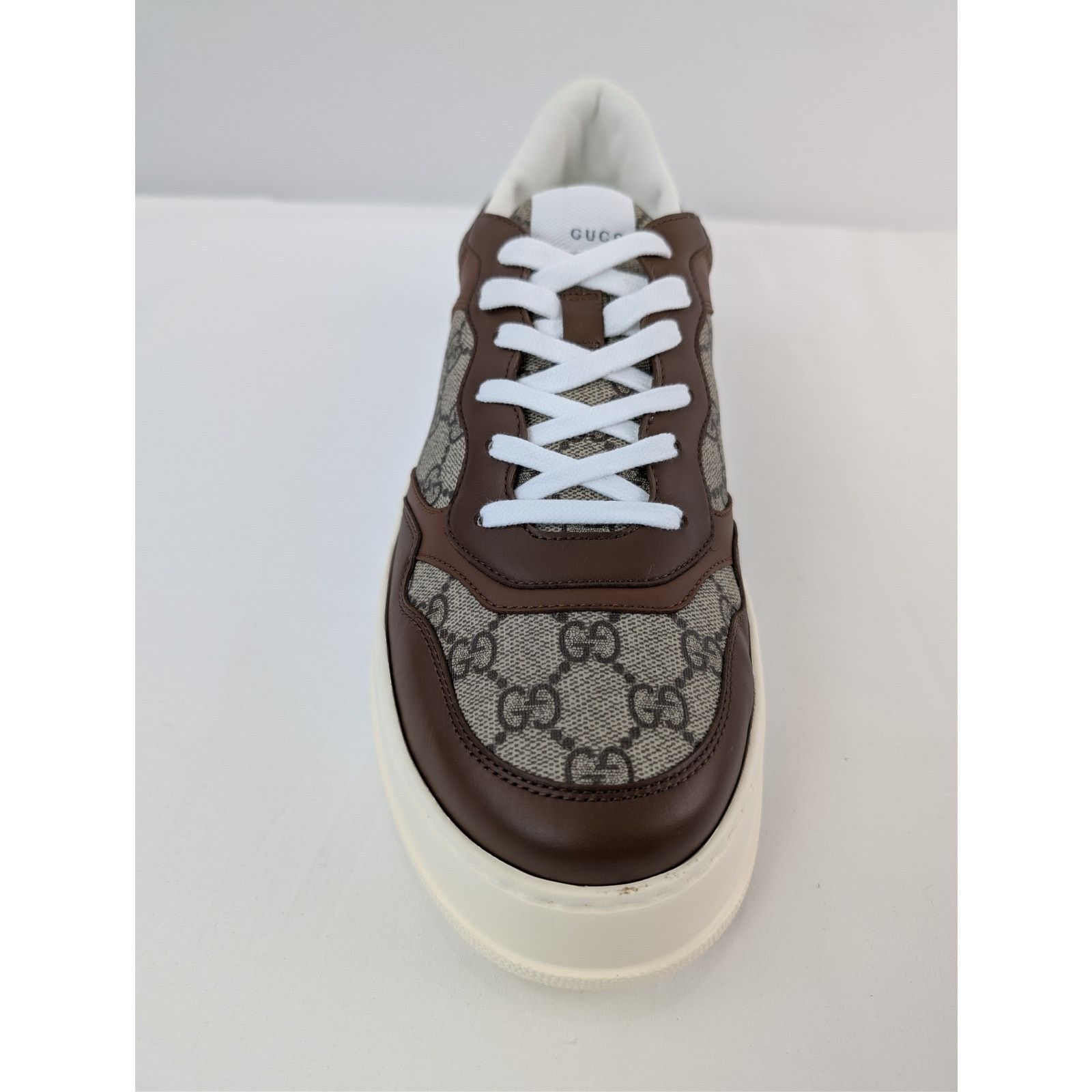 Gucci o1rshd1 GG Supreme leather-trimmed chunky sneakers in Brown Size US 12.5 / EU 45-46 - 15 Thumbnail