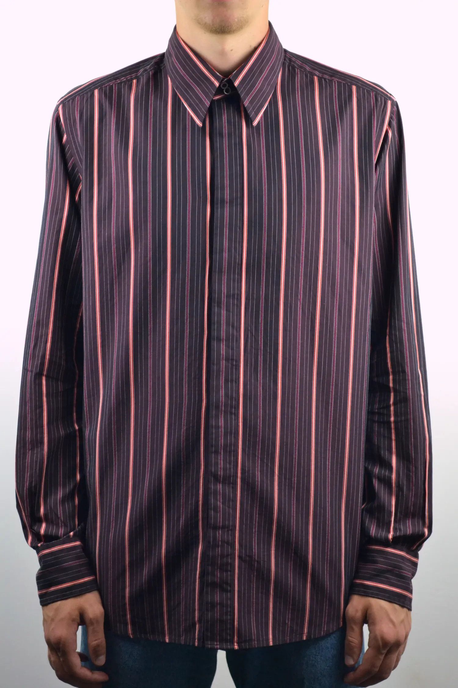 Dolce & Gabbana Dolce & Gabbana Striped Classic Red Vintage Shirt Size US L / EU 52-54 / 3 - 6 Thumbnail