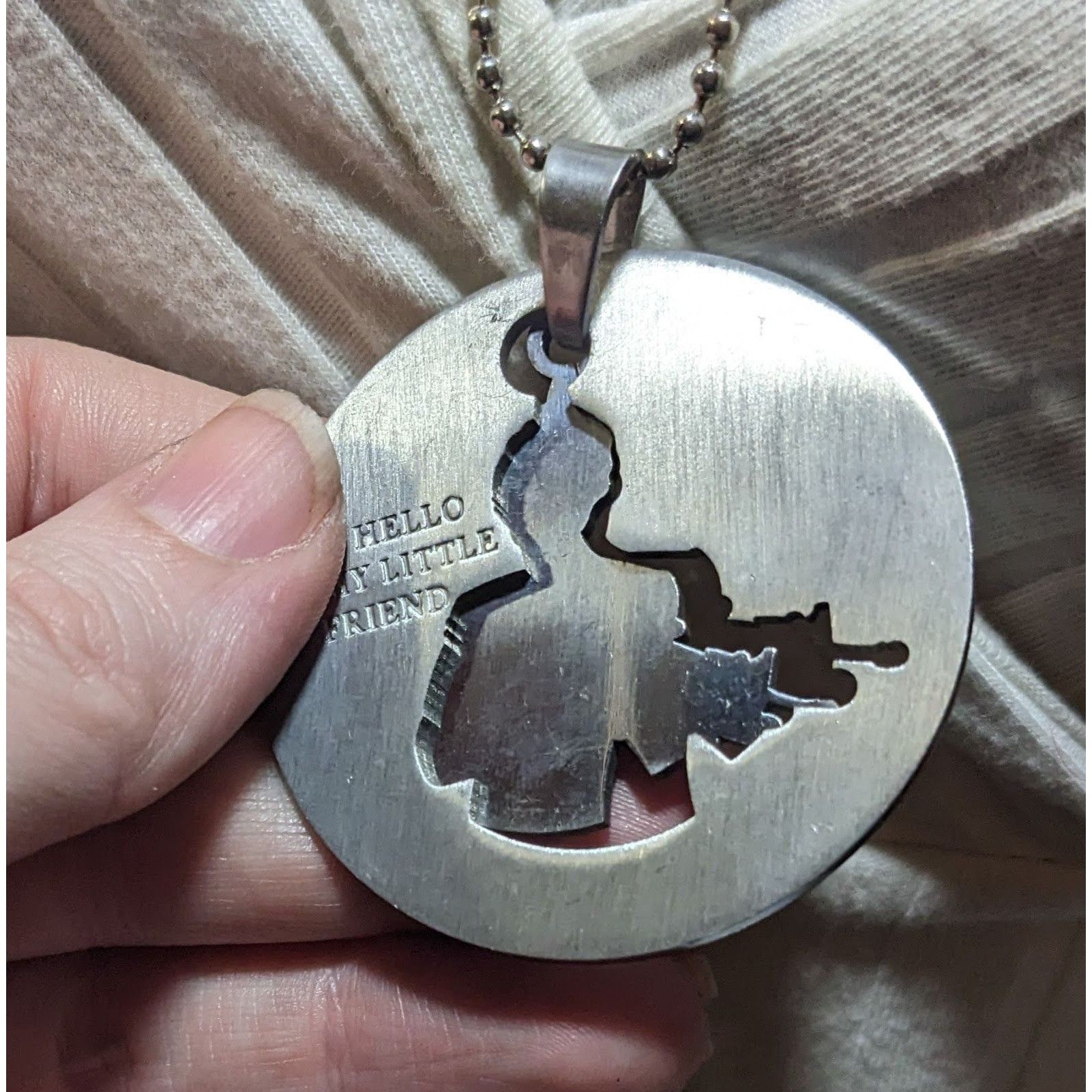 Other Scarface Silver Tone Cutout Pendant Necklace Size ONE SIZE - 5 Thumbnail