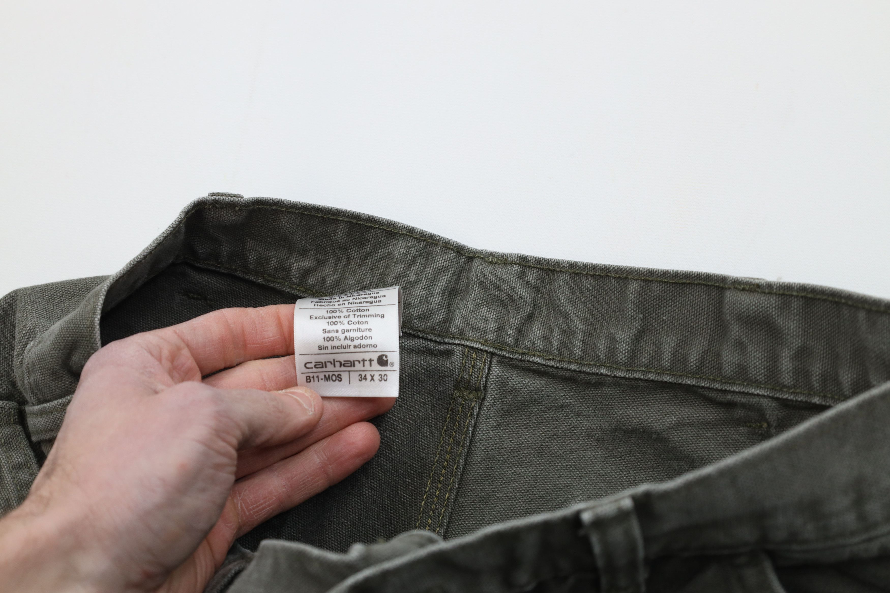 Carhartt Vintage Y2K Carhartt Wide Leg Dungaree Pants Moss Green Size US 34 / EU 50 - 9 Thumbnail