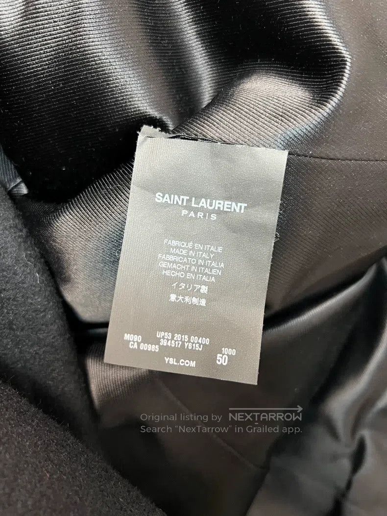 Saint Laurent Paris Saint Laurent Paris Large Collar Black Double Breasted Woo Size US M / EU 48-50 / 2 - 5 Thumbnail