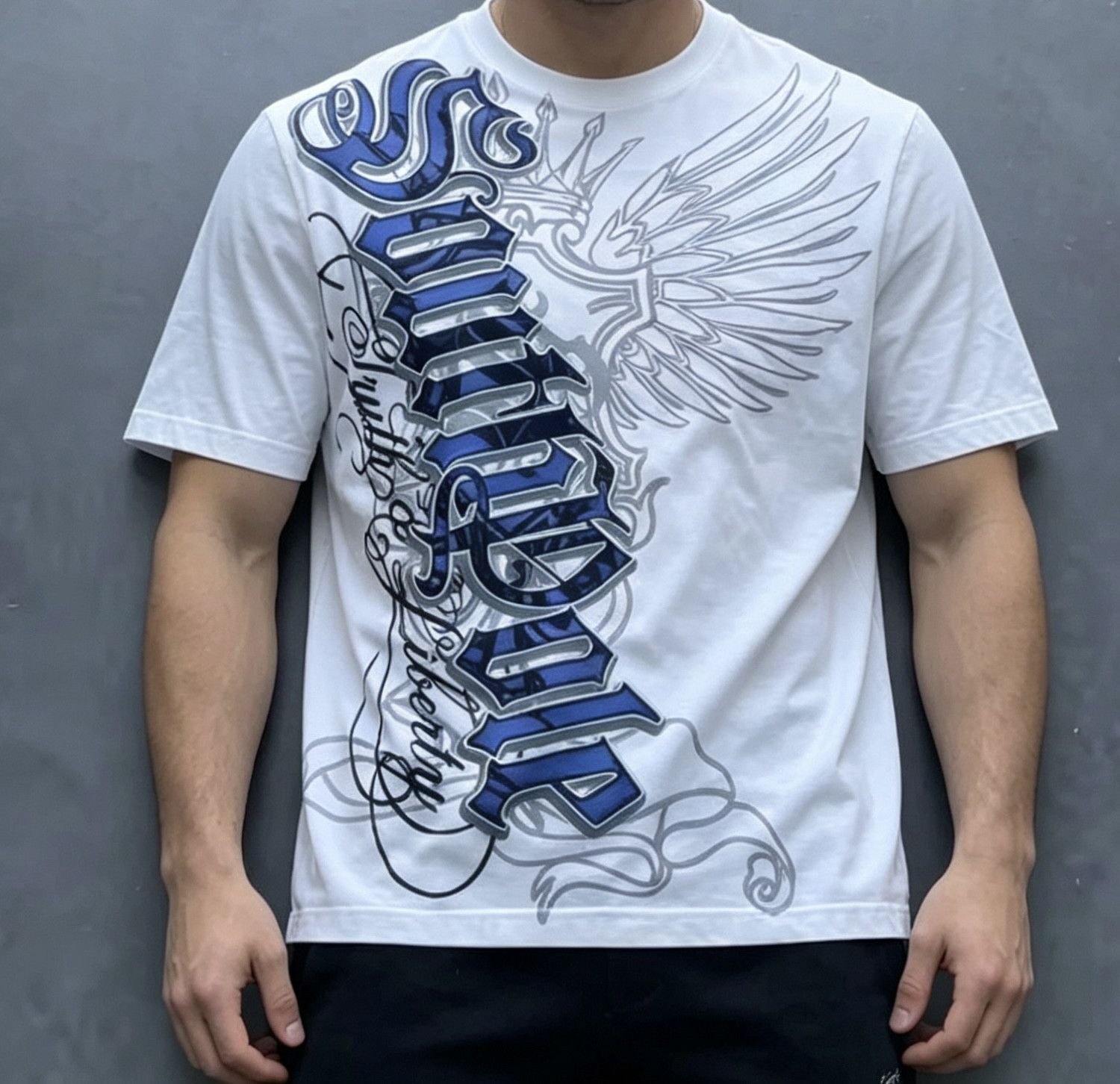 Japanese Brand Retro Vintage Punk Gothic Eagle King Graffiti T-Shirt Size US S / EU 44-46 / 1 - 2 Thumbnail