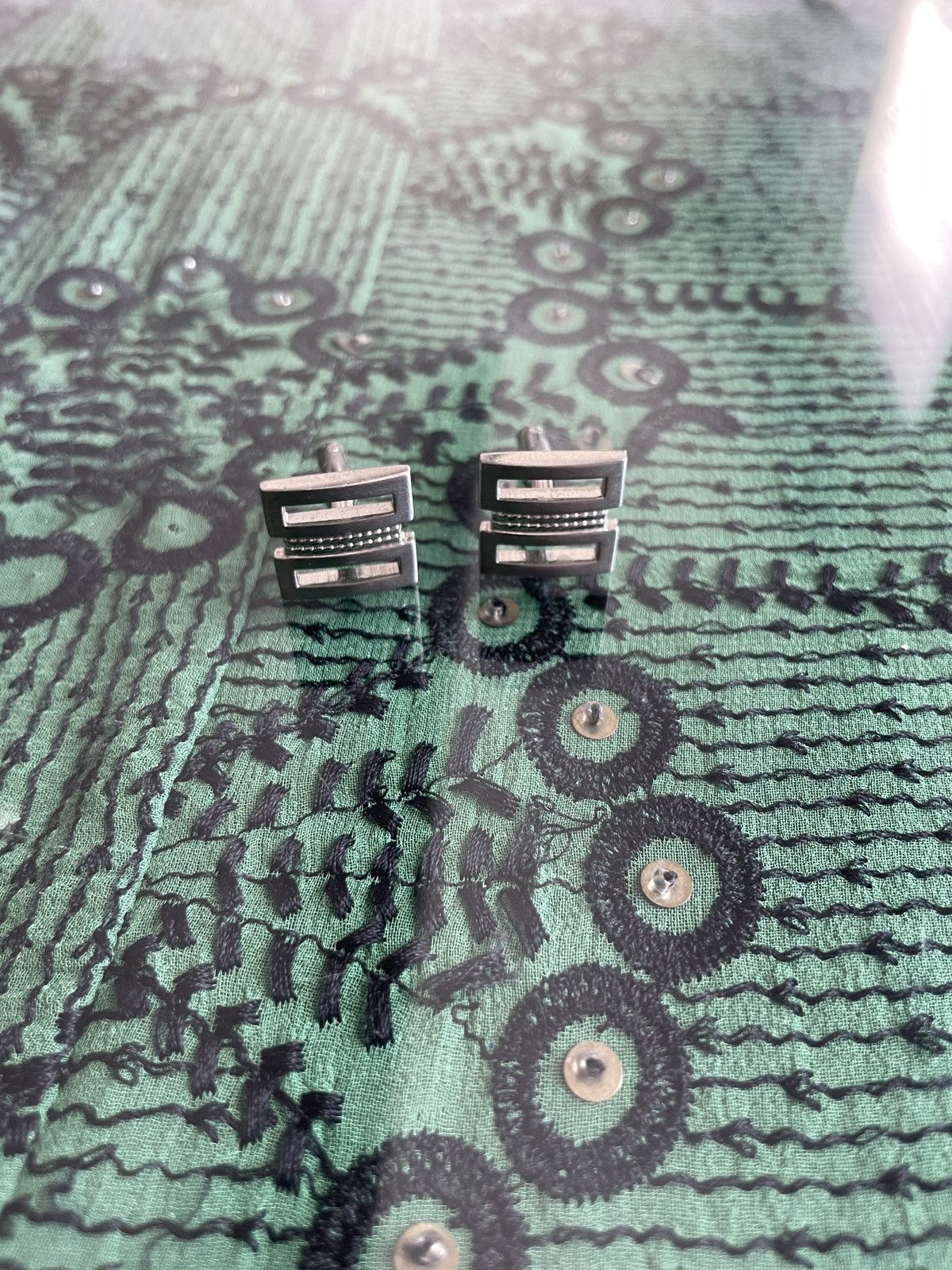 Vintage Silver tone Cuff links Size ONE SIZE - 2 Thumbnail
