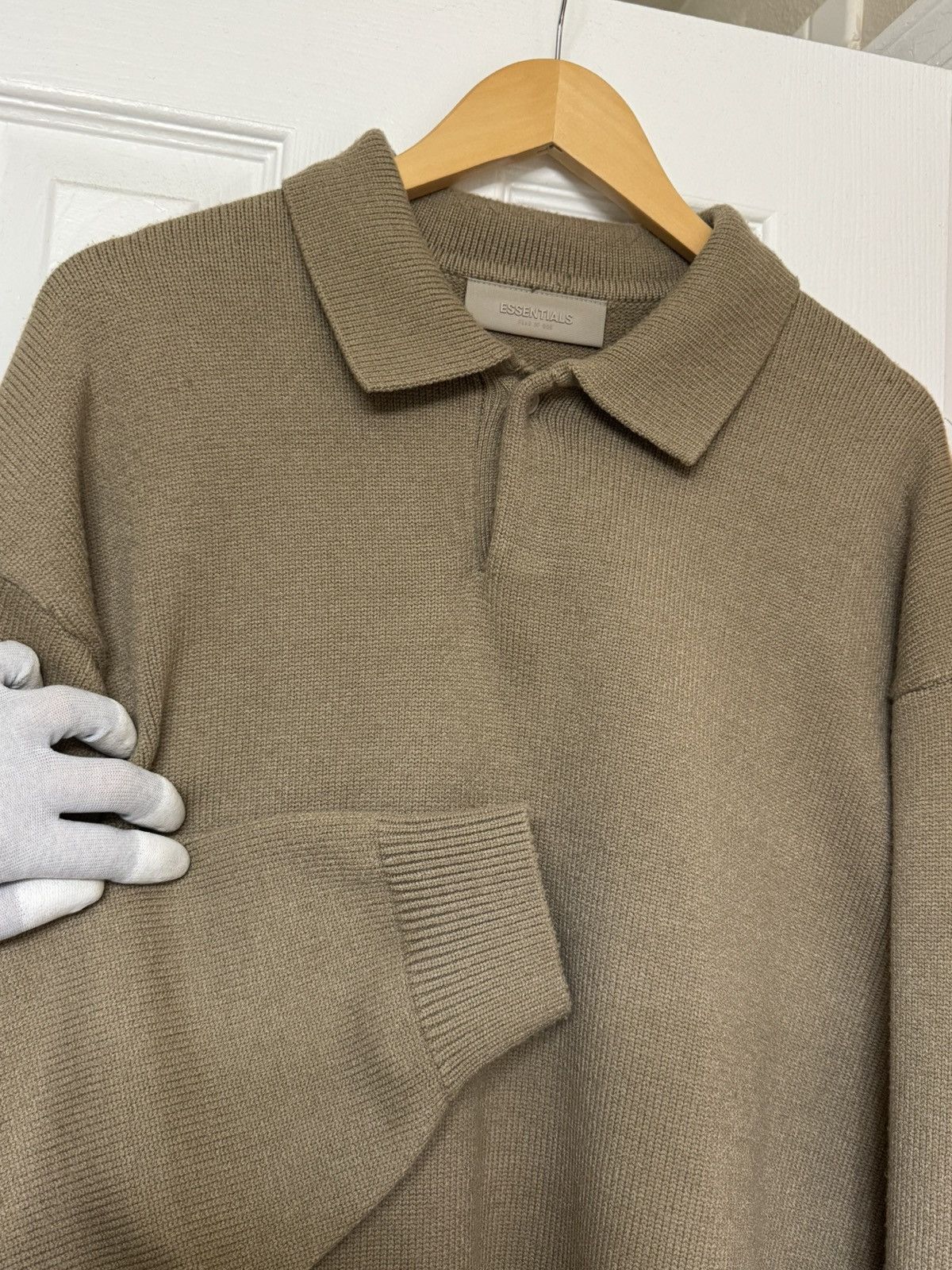 Essentials FW22 Fear of God Essentials Polyester Tan Polo Knit Beige Size US S / EU 44-46 / 1 - 2 Thumbnail