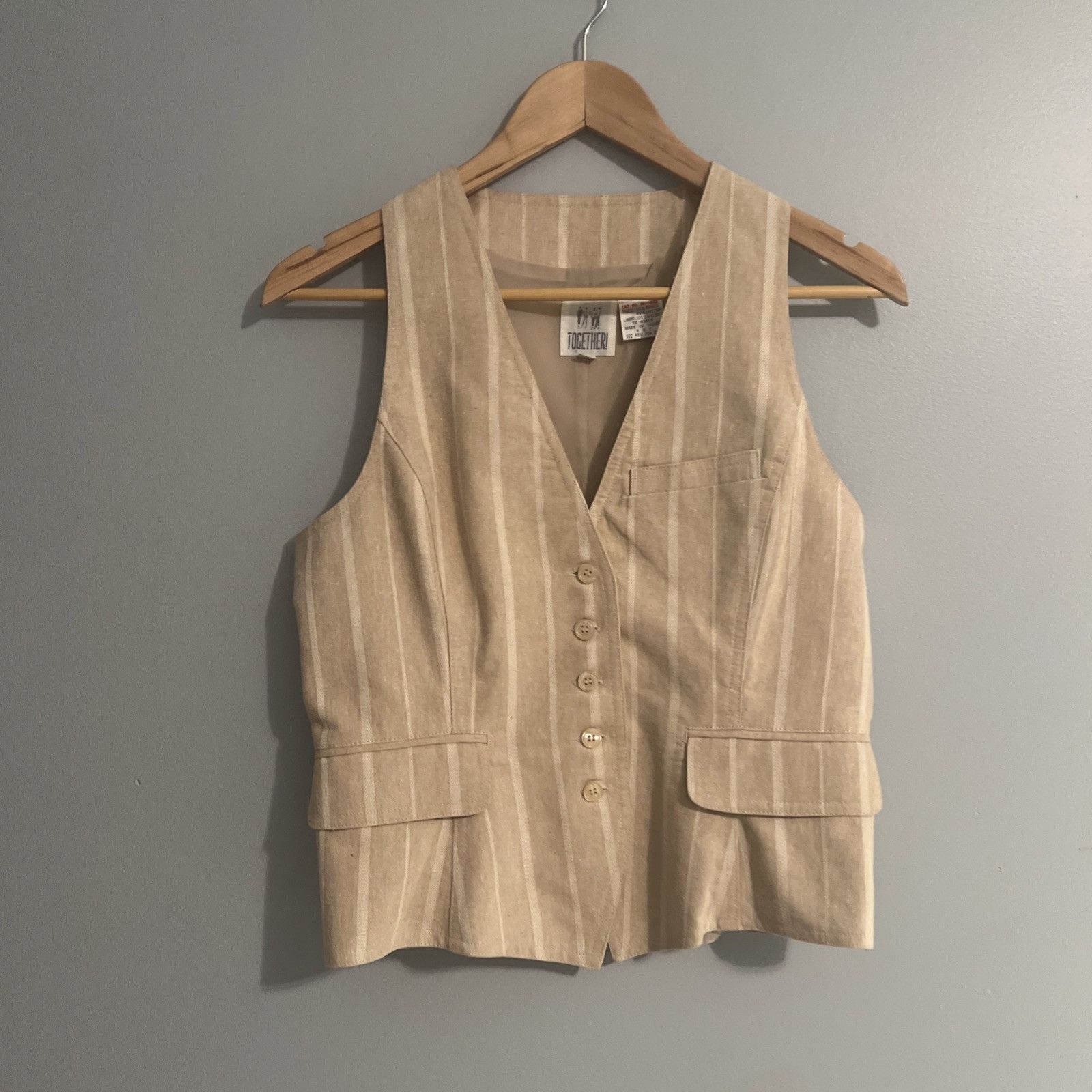 By Together Vintage TOGETHER S8 blazer And S6 Vest. Exc. Cond. Ramie/co Size M / US 6-8 / IT 42-44 - 11 Thumbnail