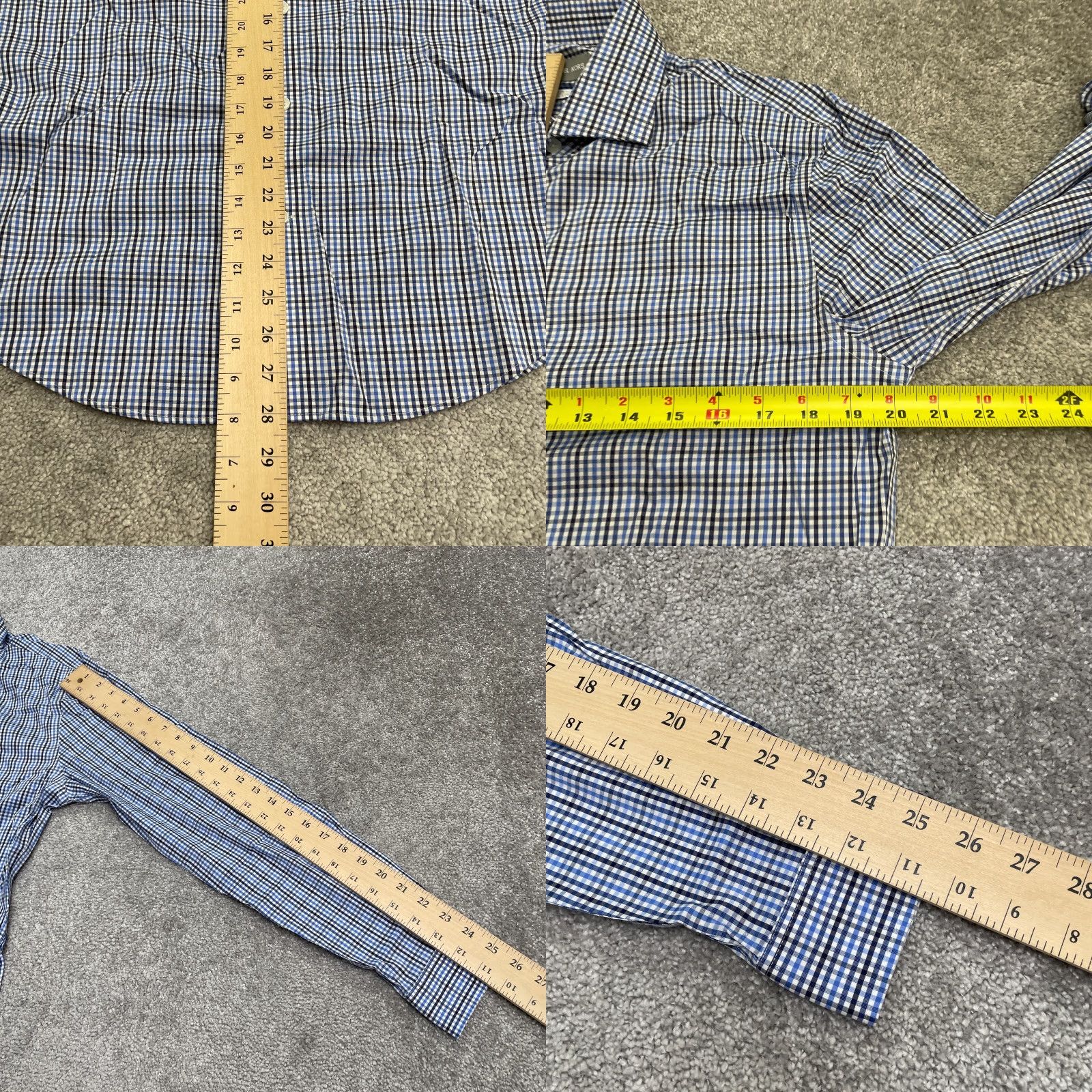 Michael Kors Michael Kors Slim Fit Travel Stretch Dress Shirt Mens 15 1/2 Medium Multi Plaid Size 40R - 8 Thumbnail