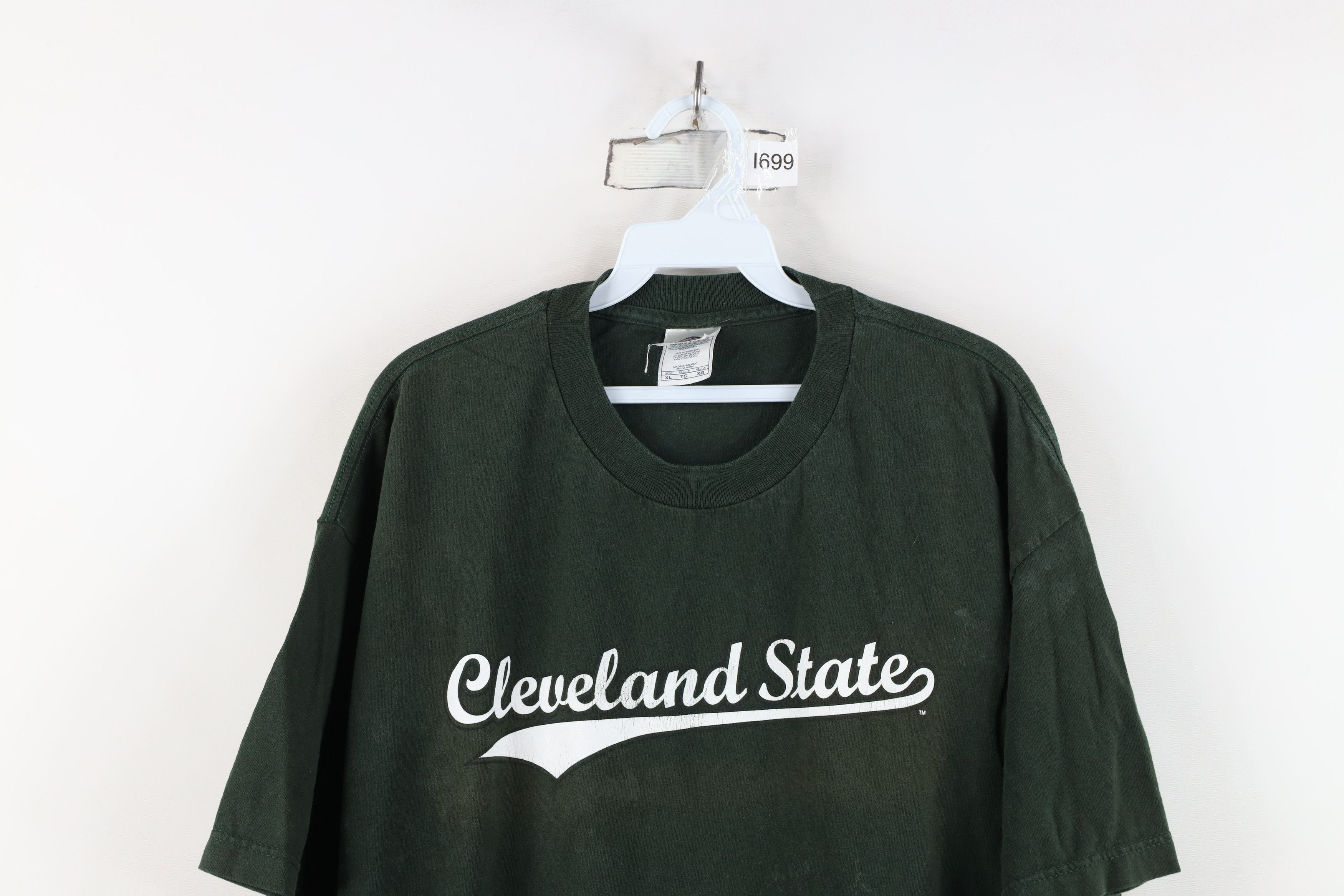 Vintage Vintage 90s Spell Cleveland State University T-Shirt Green Size US XL / EU 56 / 4 - 2 Thumbnail