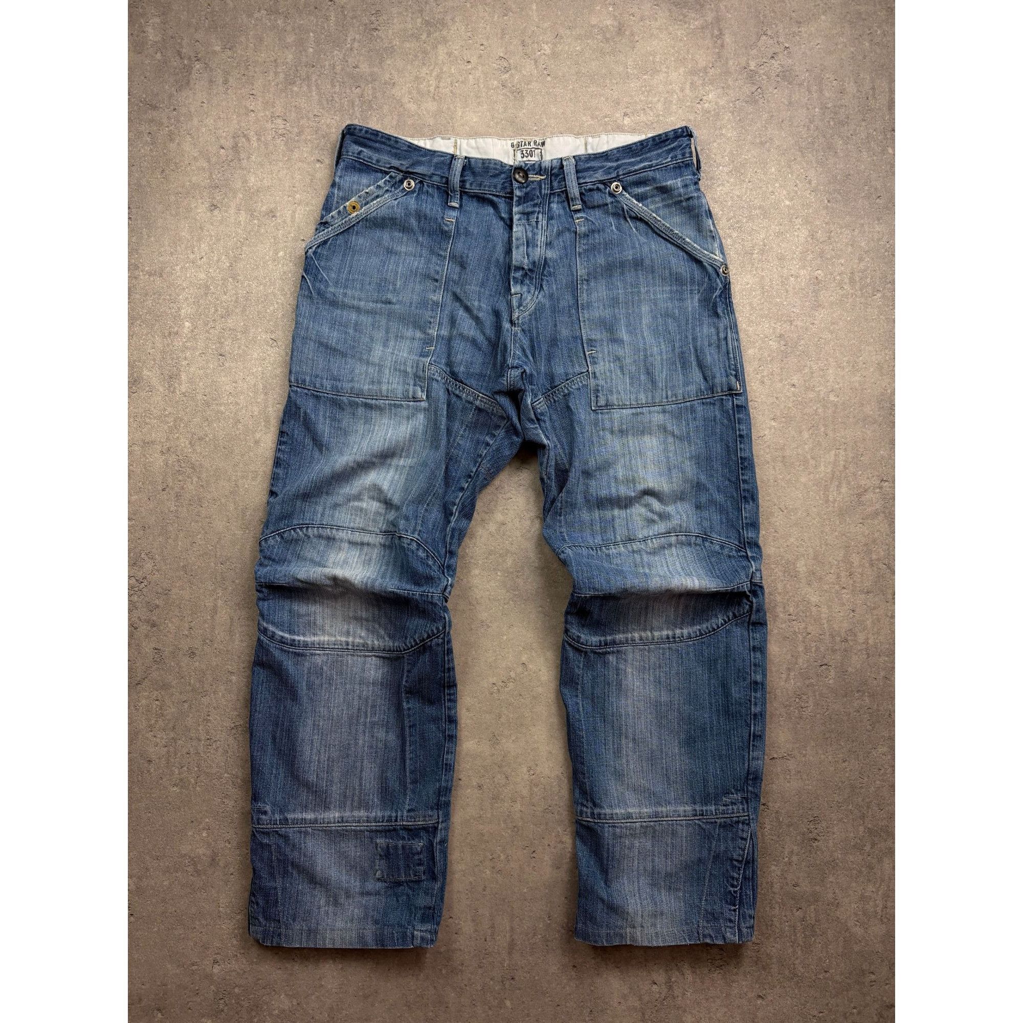 G-Star G-Star RAW 3301 Tapered Fit Jeans Distressed Blue Denim 32x3 Size US 32 / EU 48 - 2 Thumbnail