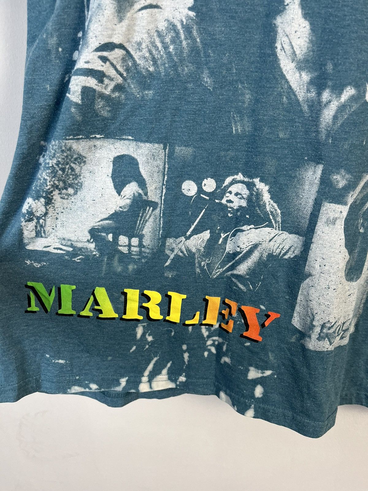 Bob Marley × Rap Tees × Vintage Bob Marley Rastaman Overprint Vintage Band Tee Shirt Size US XL / EU 56 / 4 - 6 Thumbnail